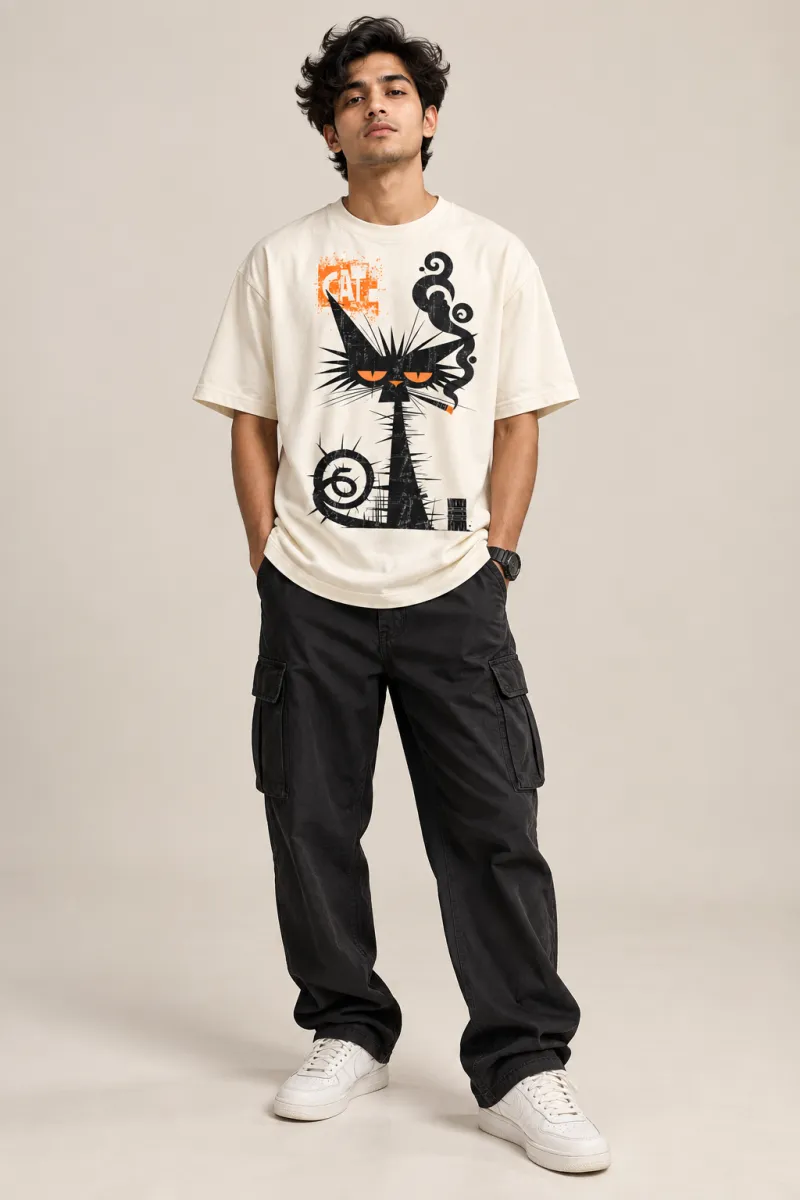 CAT Chaos Oversized T-Shirt view 1
