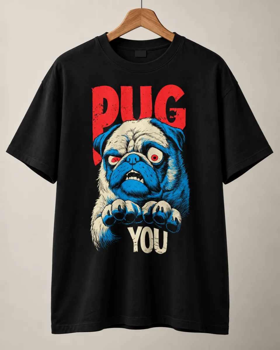 PUG YOU Oversized Graphic Tee view 3