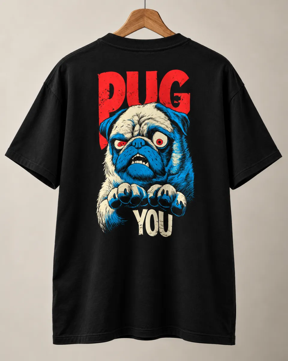PUG YOU Oversized Graphic Tee view 4