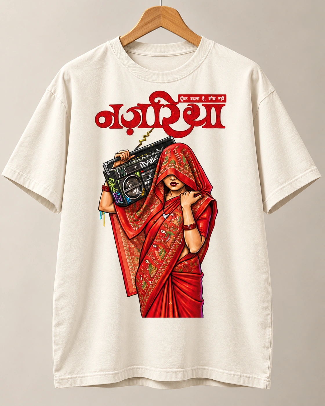 Nagriksha Street Queen Oversized T-Shirt - Offwhite