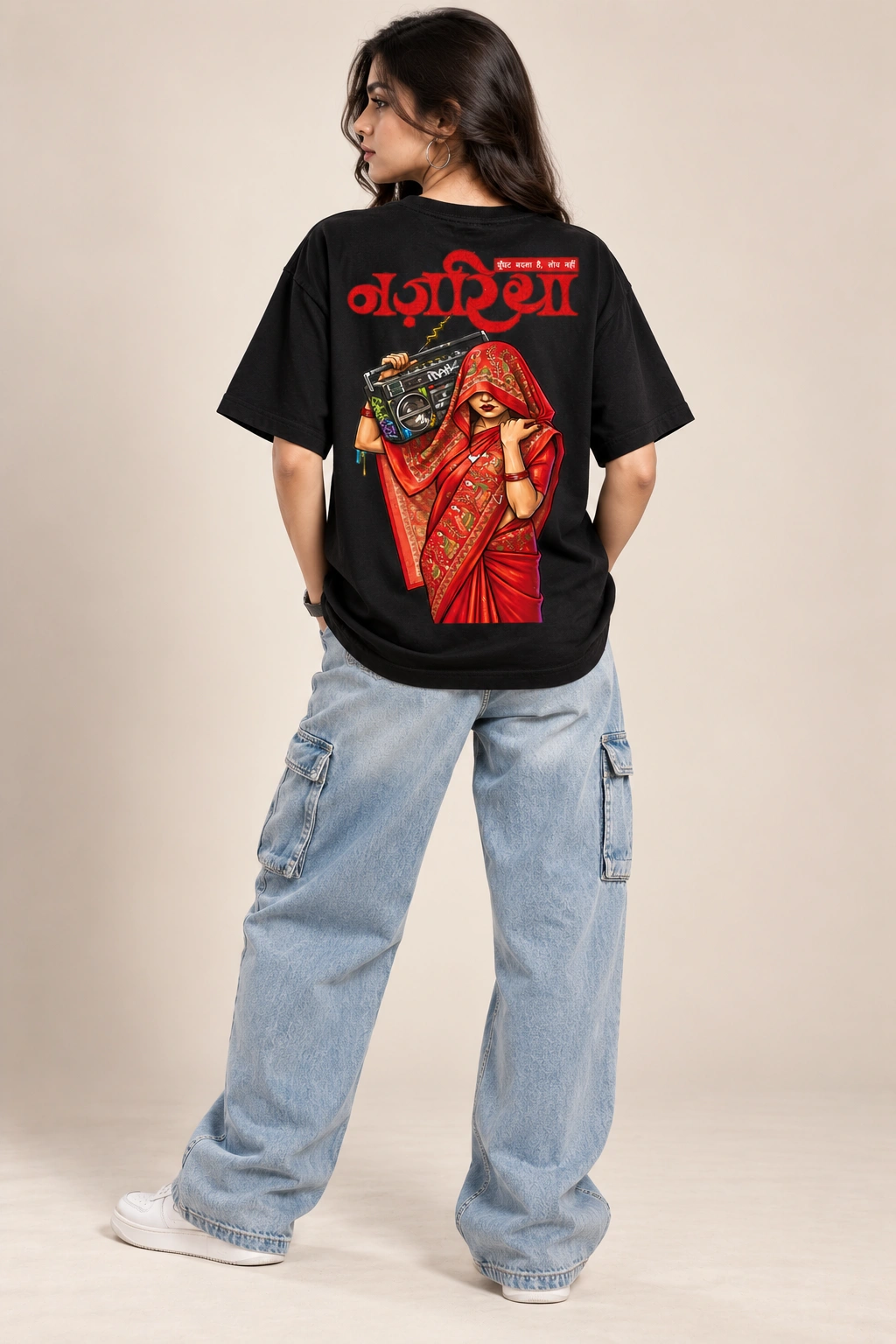 Nagriksha Street Queen Oversized T-Shirt - Black
