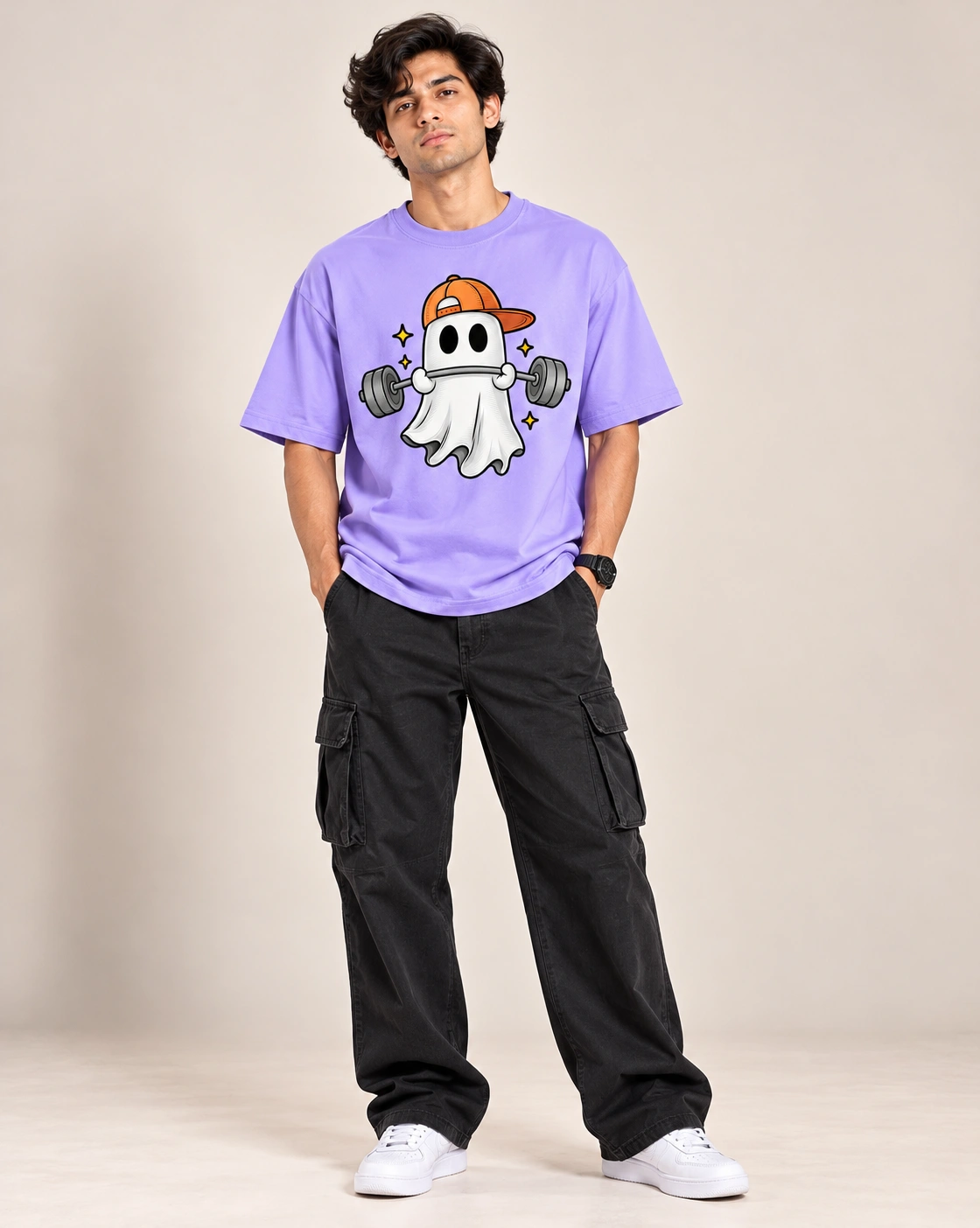 Ghost Gains Oversized T-Shirt - Lavender