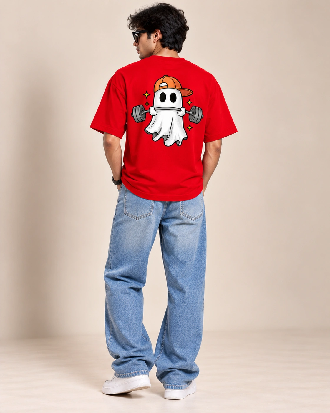 Ghost Gains Oversized T-Shirt - red