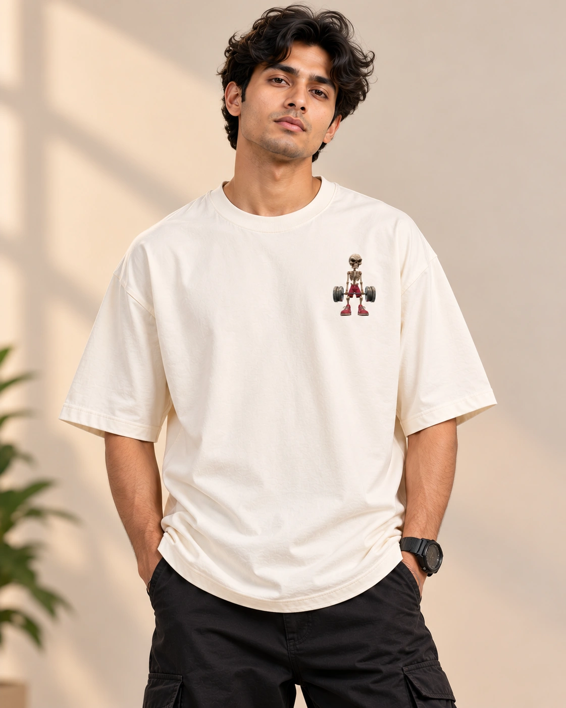 Skeleton Lifter Oversized T-Shirt view 2