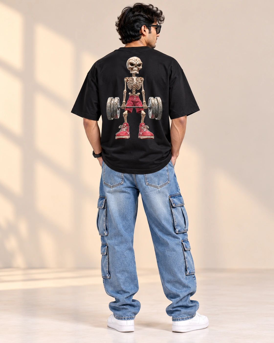 Skeleton Lifter Oversized T-Shirt view 1