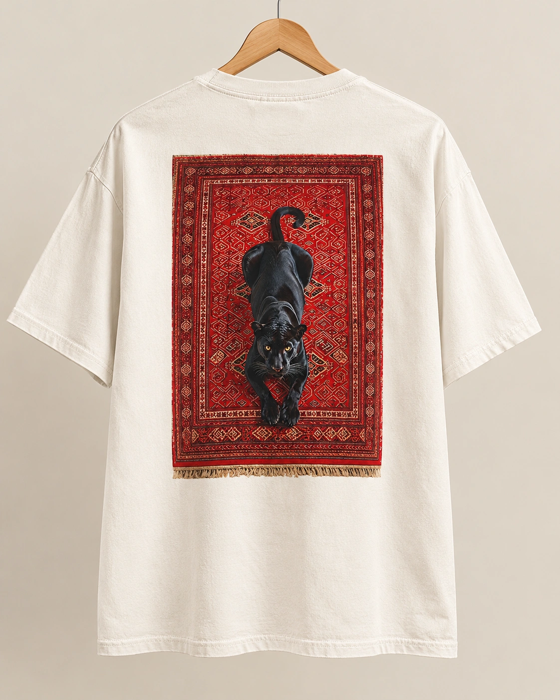 Black Panther Persian Rug Oversized T-Shirt view 1