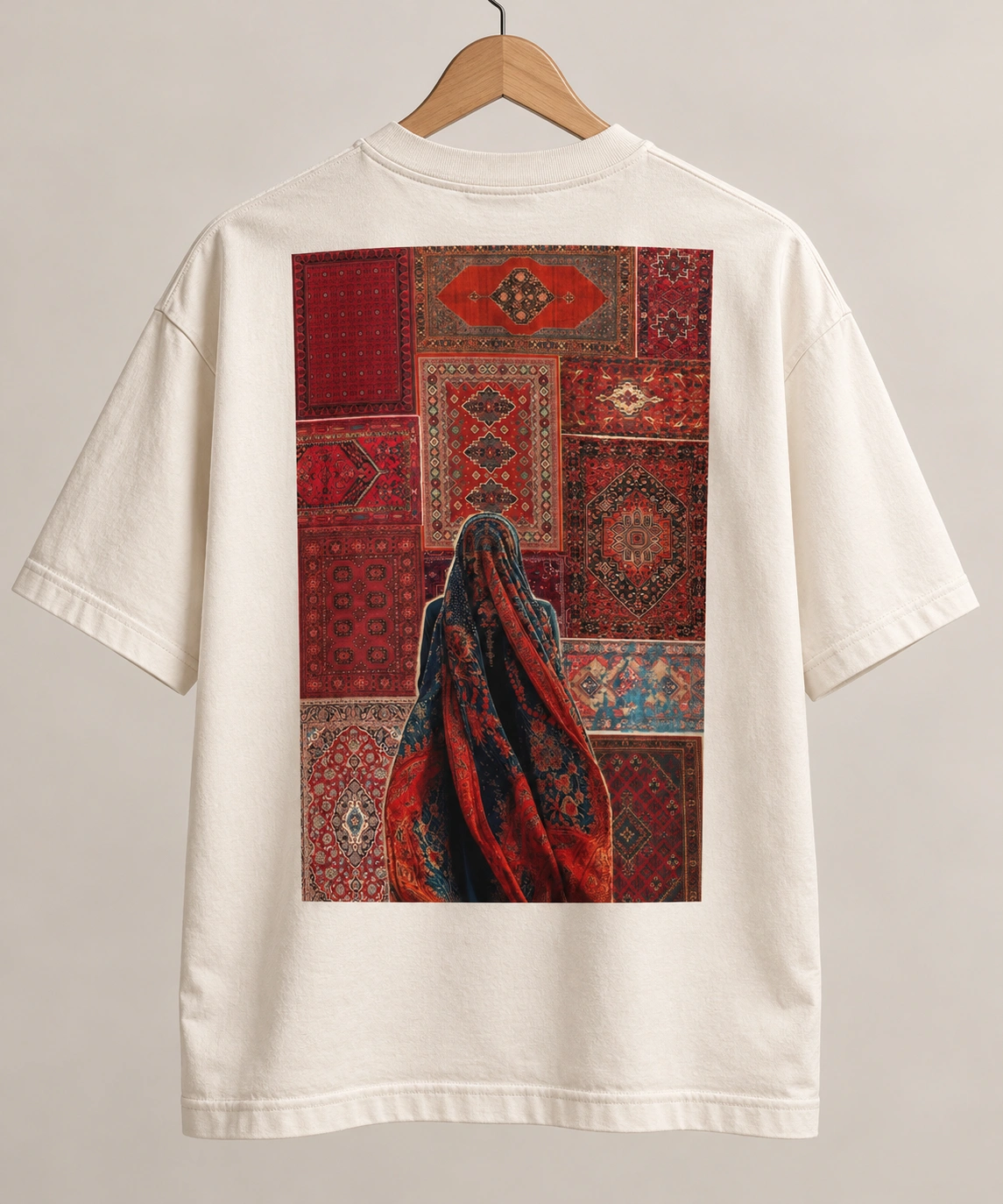 Persian Tapestry Oversized T-Shirt – Black - Offwhite