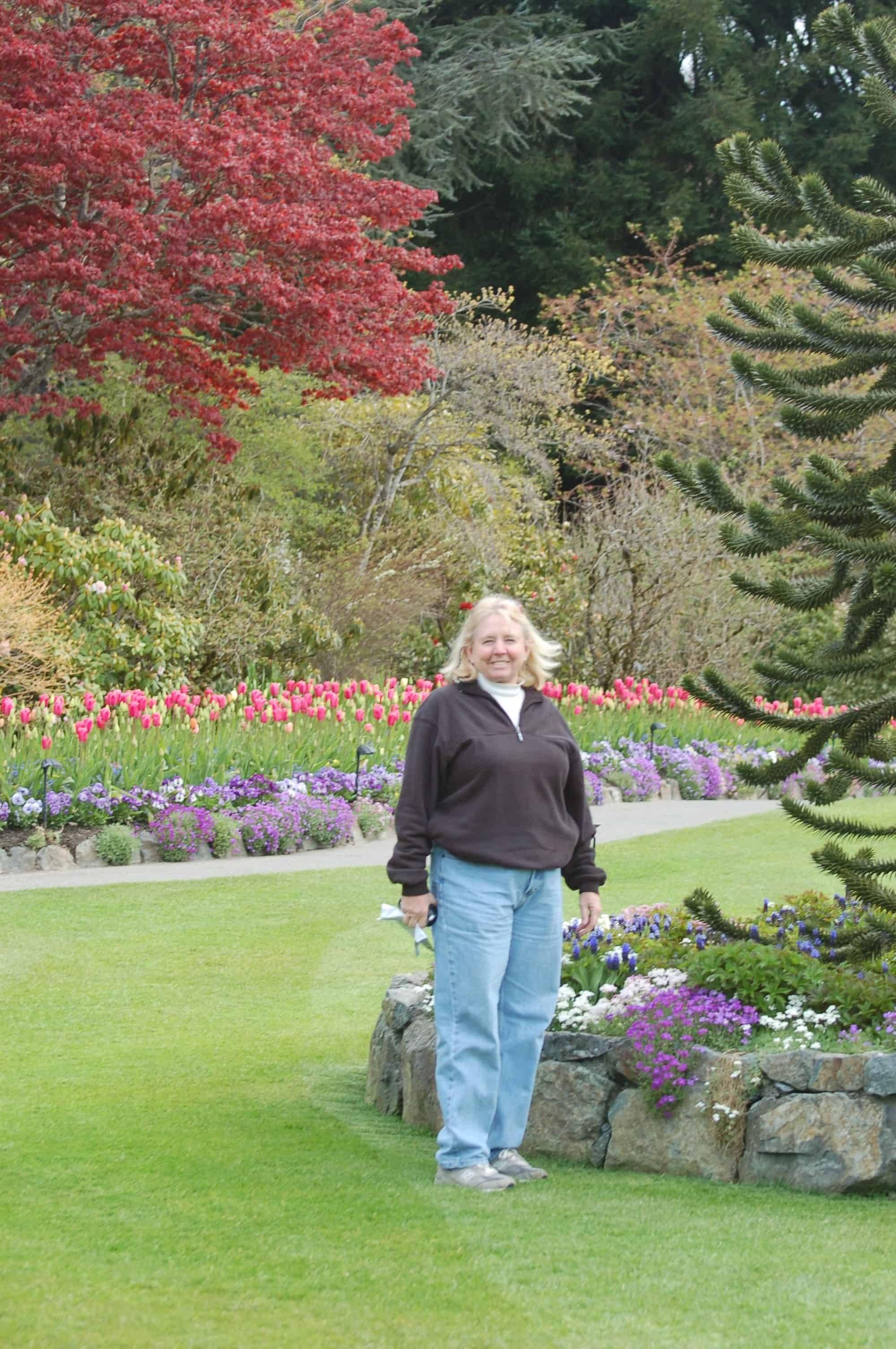 Janice at Butchart Gardens