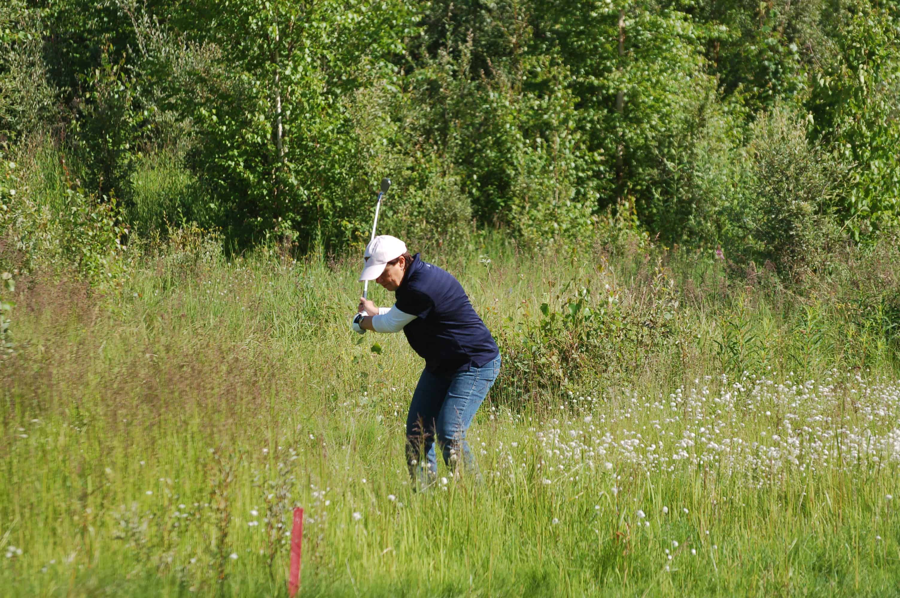 Bunny playing through the weeds and the rain at North Star