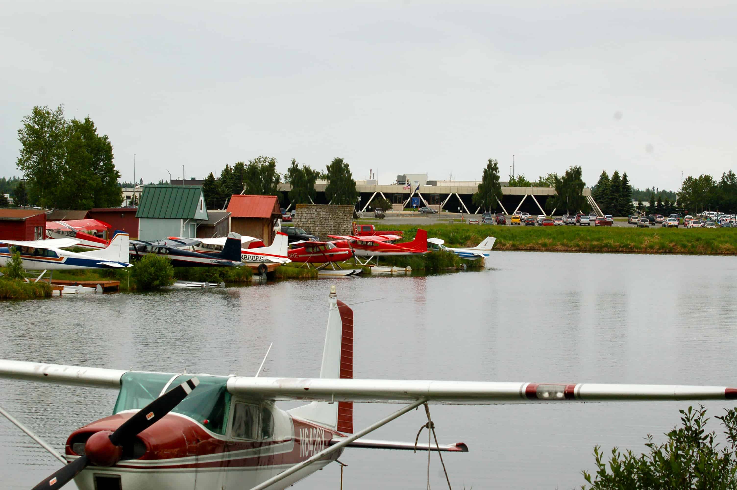 Canals lined with float planes