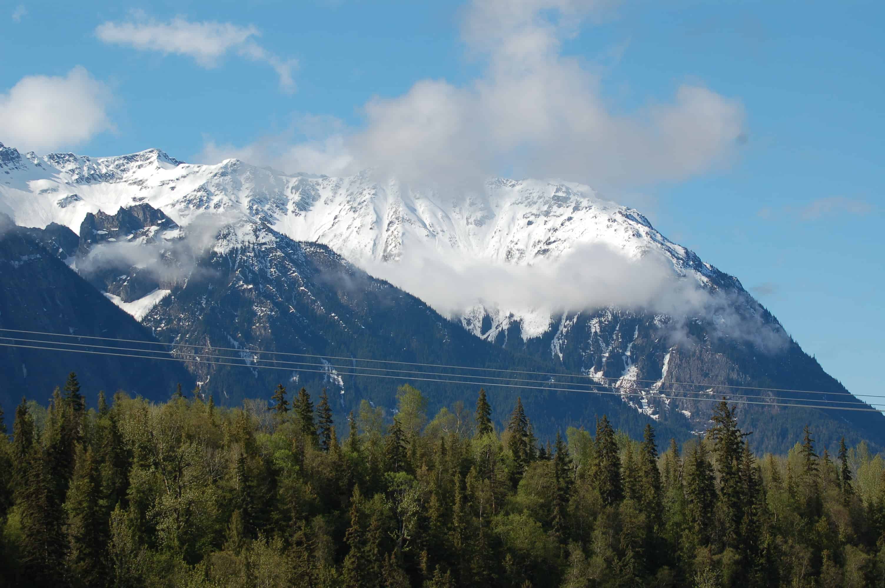 The peaks above Hagwilget Canyon at Hazelton