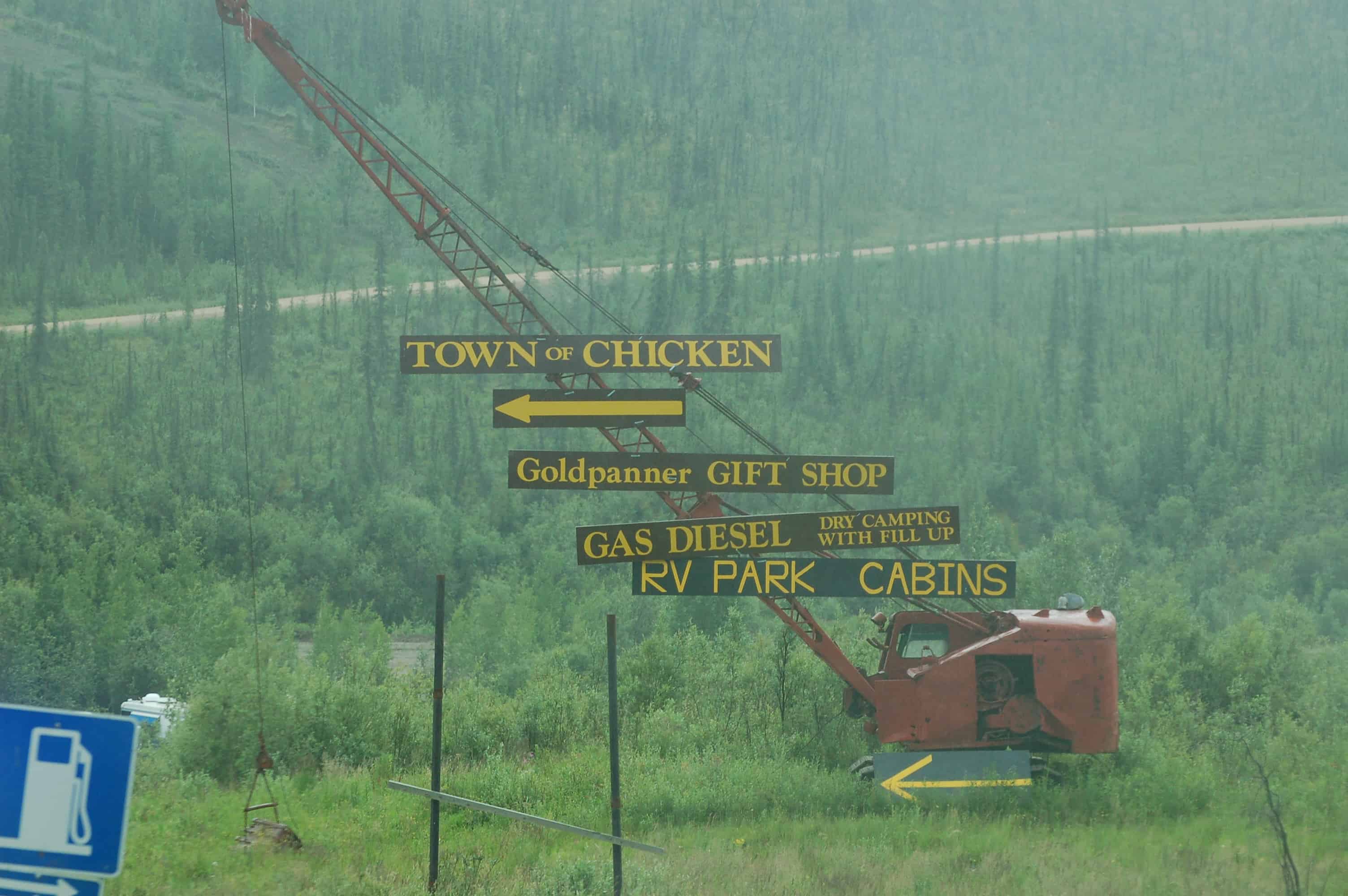 A Chicken landmark sign