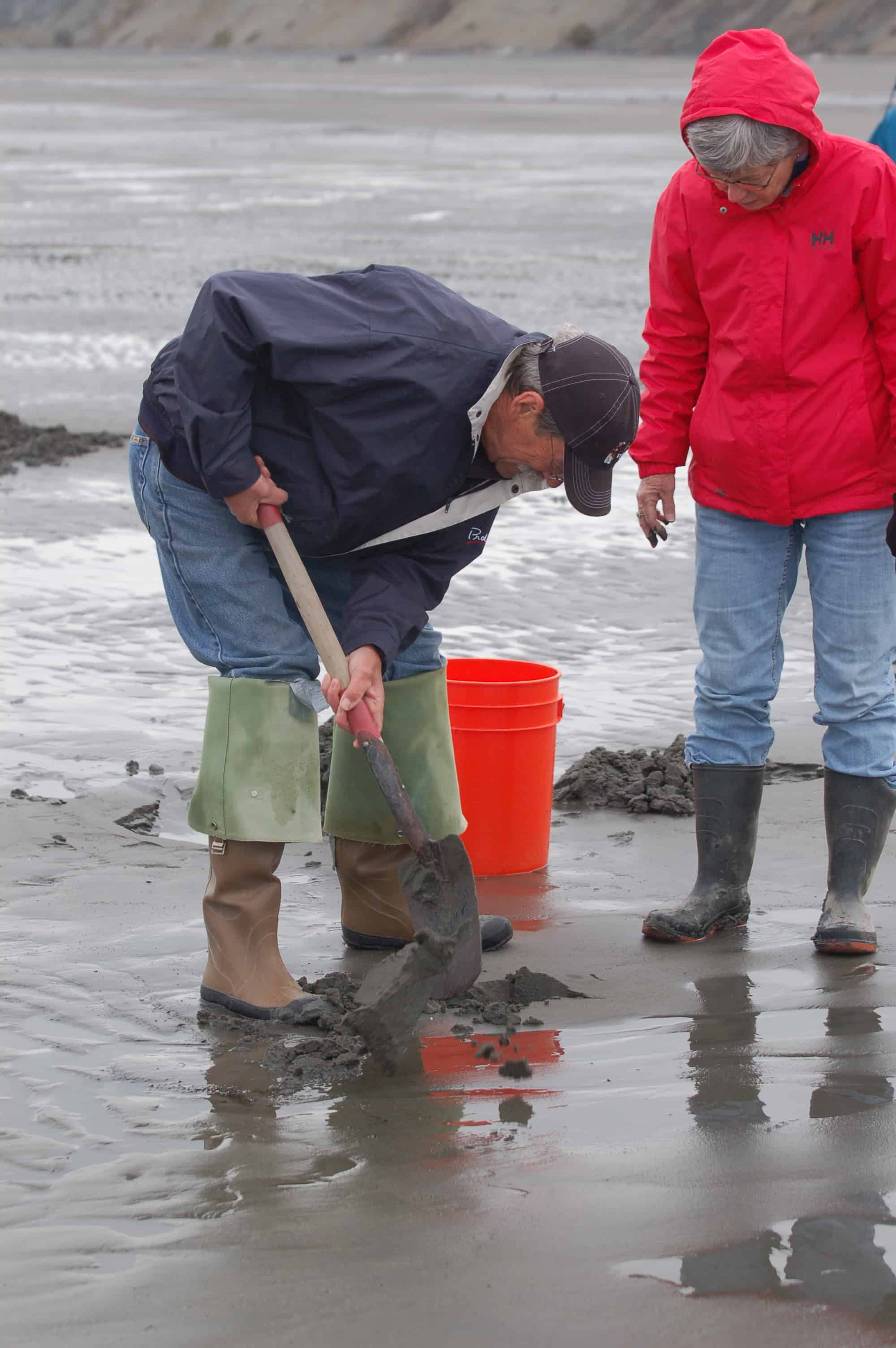 Patrick on the clam dig