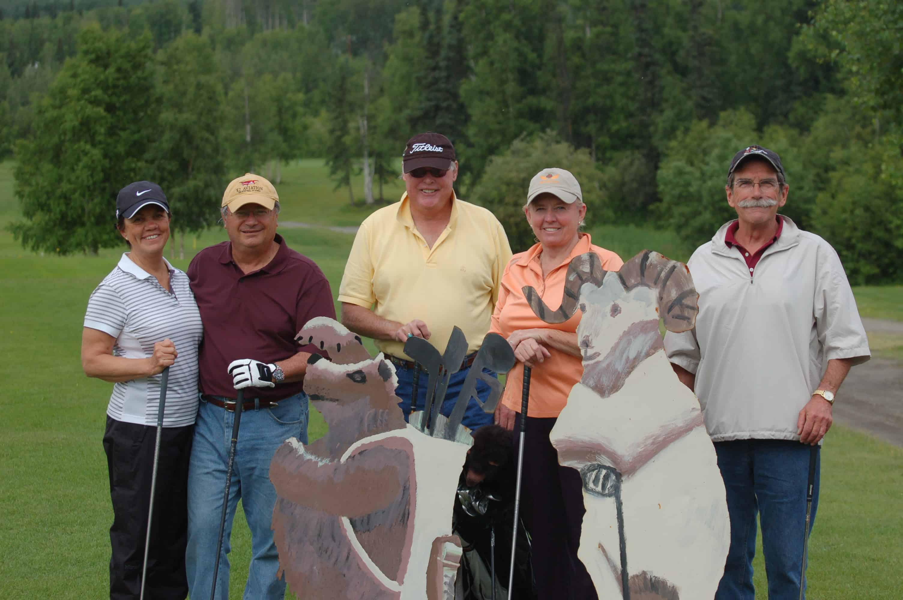The golf group: Bunny, Pete, John, Janice, and Patrick at North Star