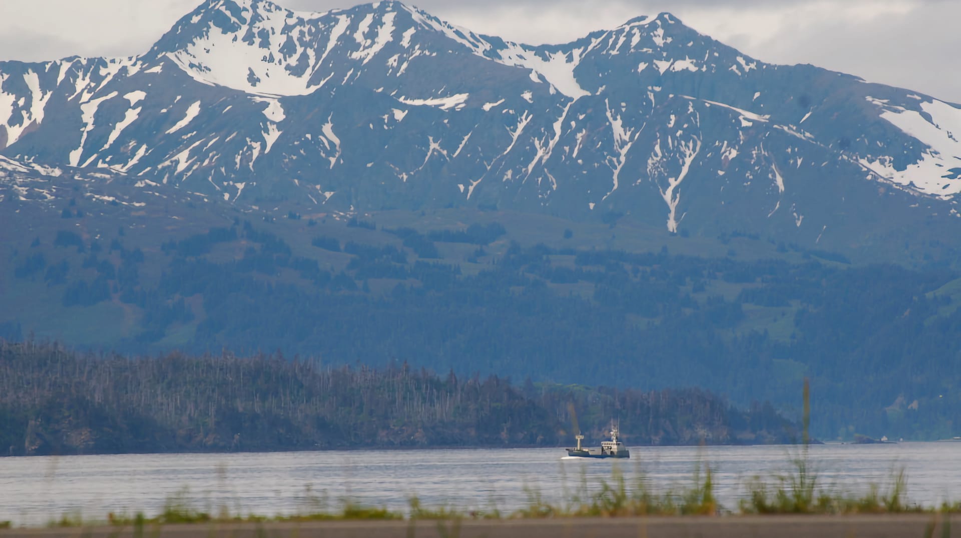 View west from our Homer Spit campsite