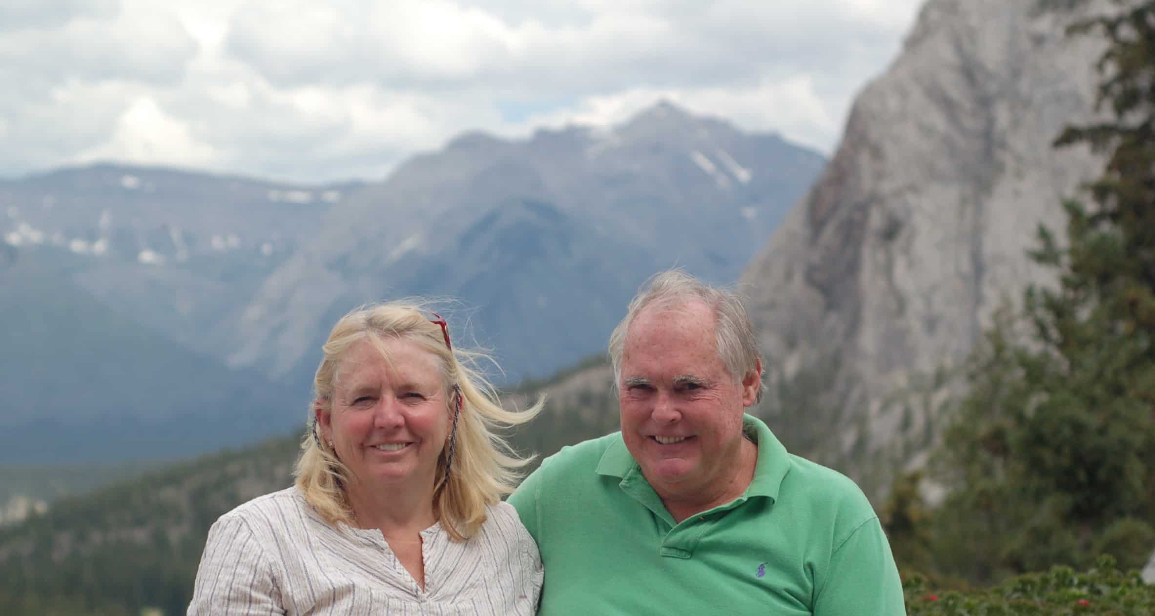 John and Janice with the lunch view from the Fairmont