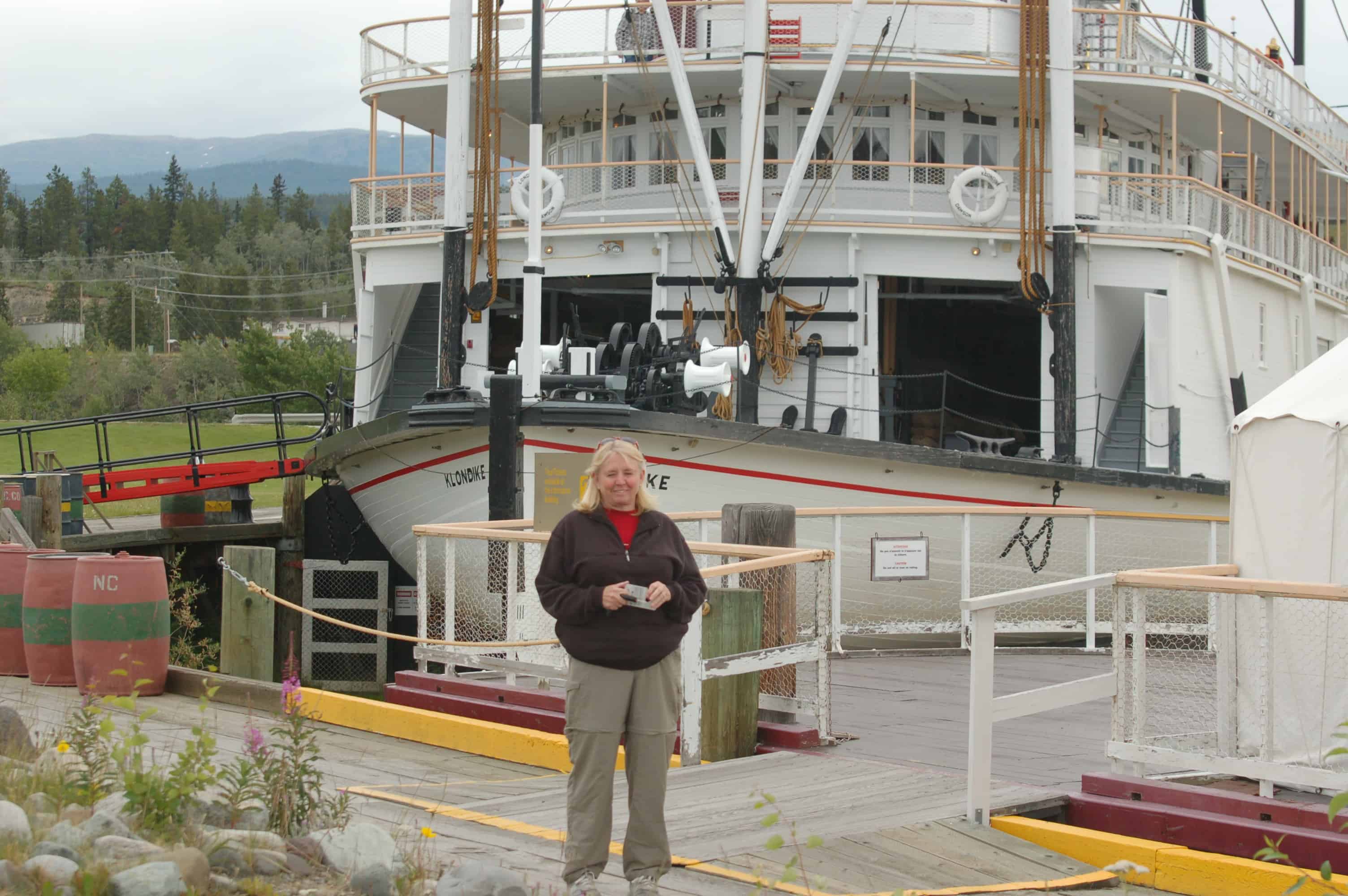 Janice with the S.S. Klondike sternwheeler in Whitehorse