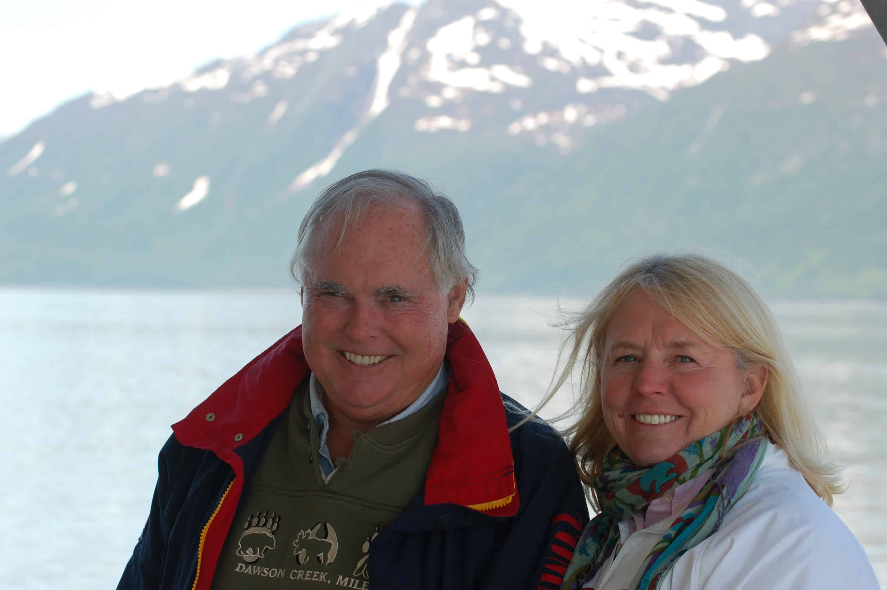 John and Janice on the boat to Columbia Glacier