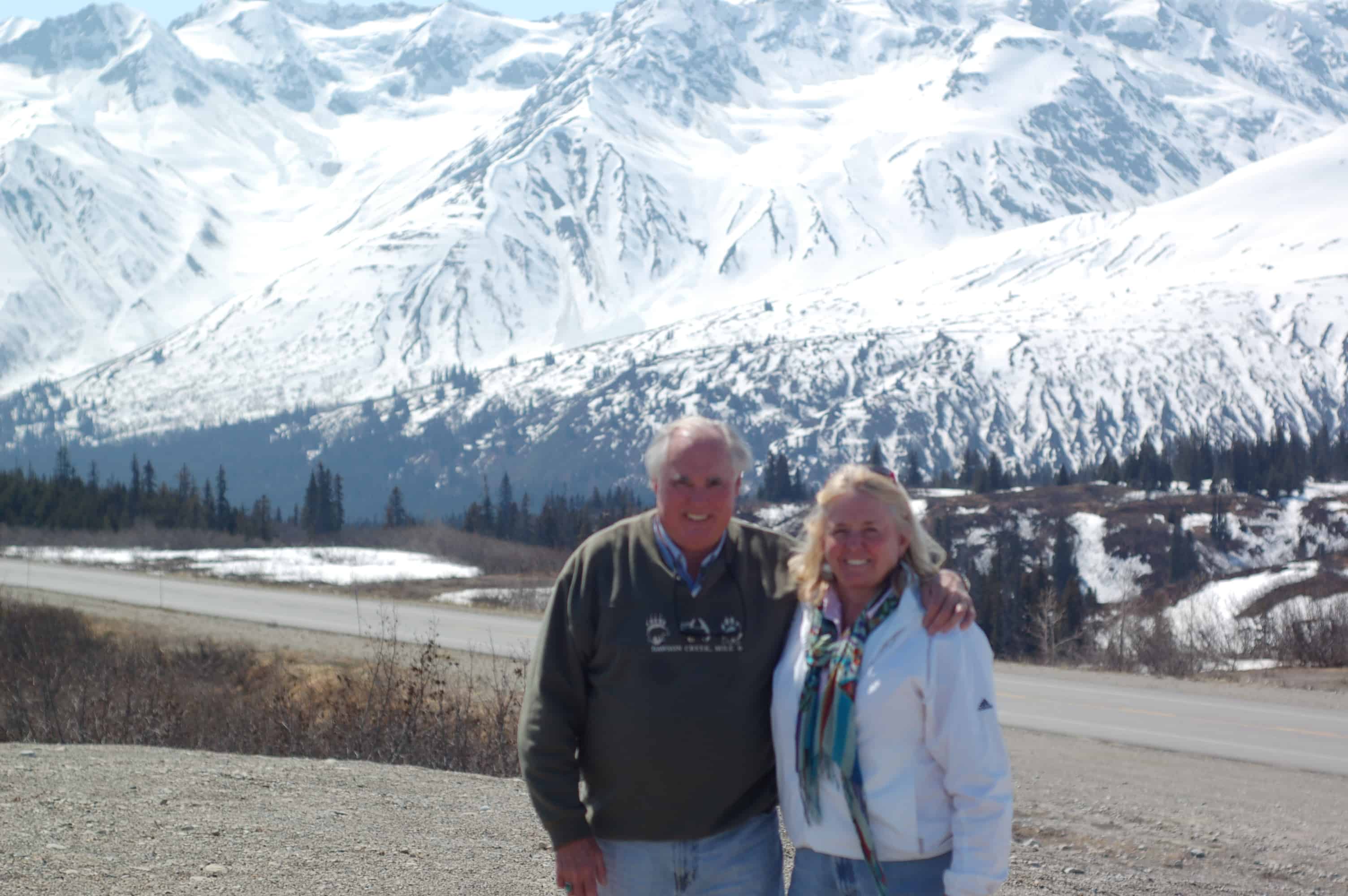 John and Janice driving the Roadtrek through the Yukon