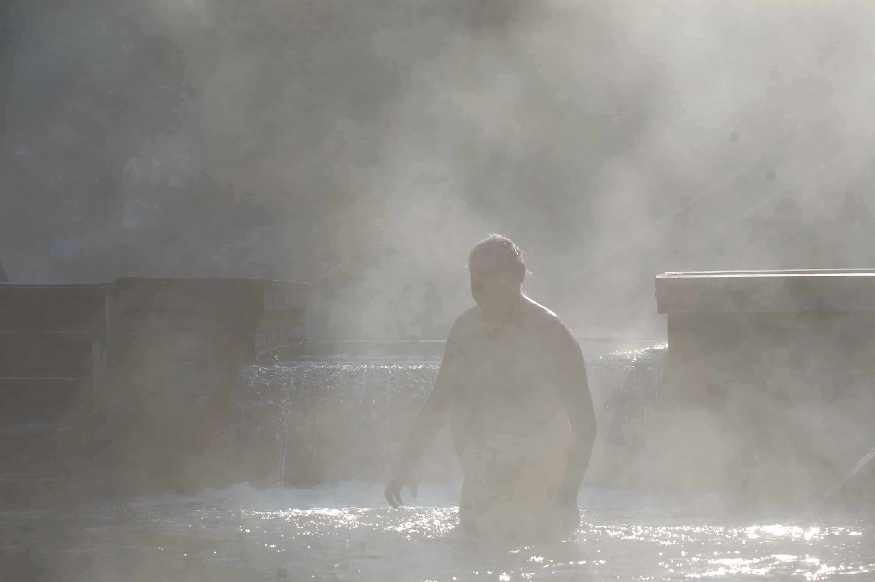 John soaking at Liard Hot Springs