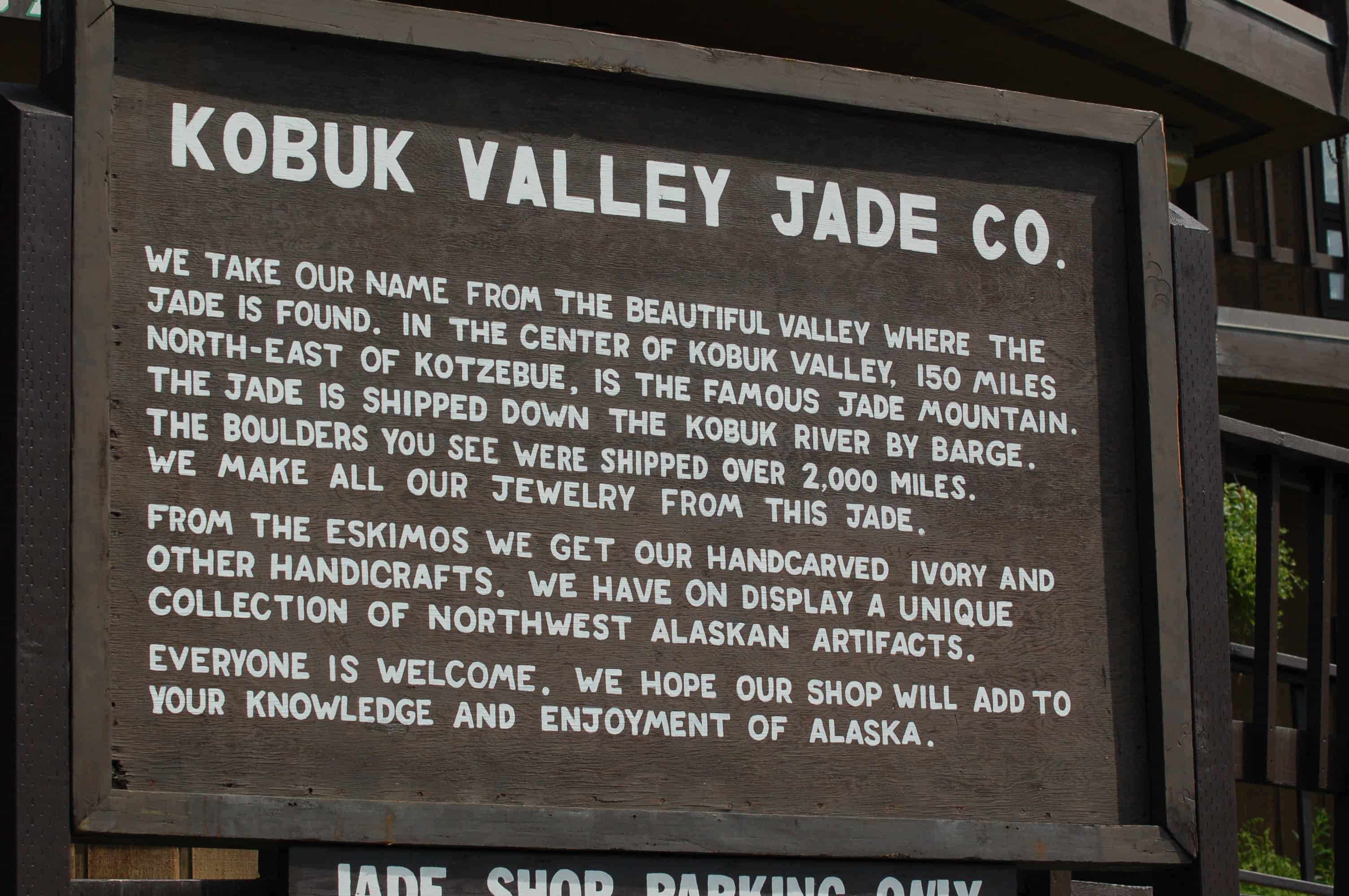 Kobuk Jade sign