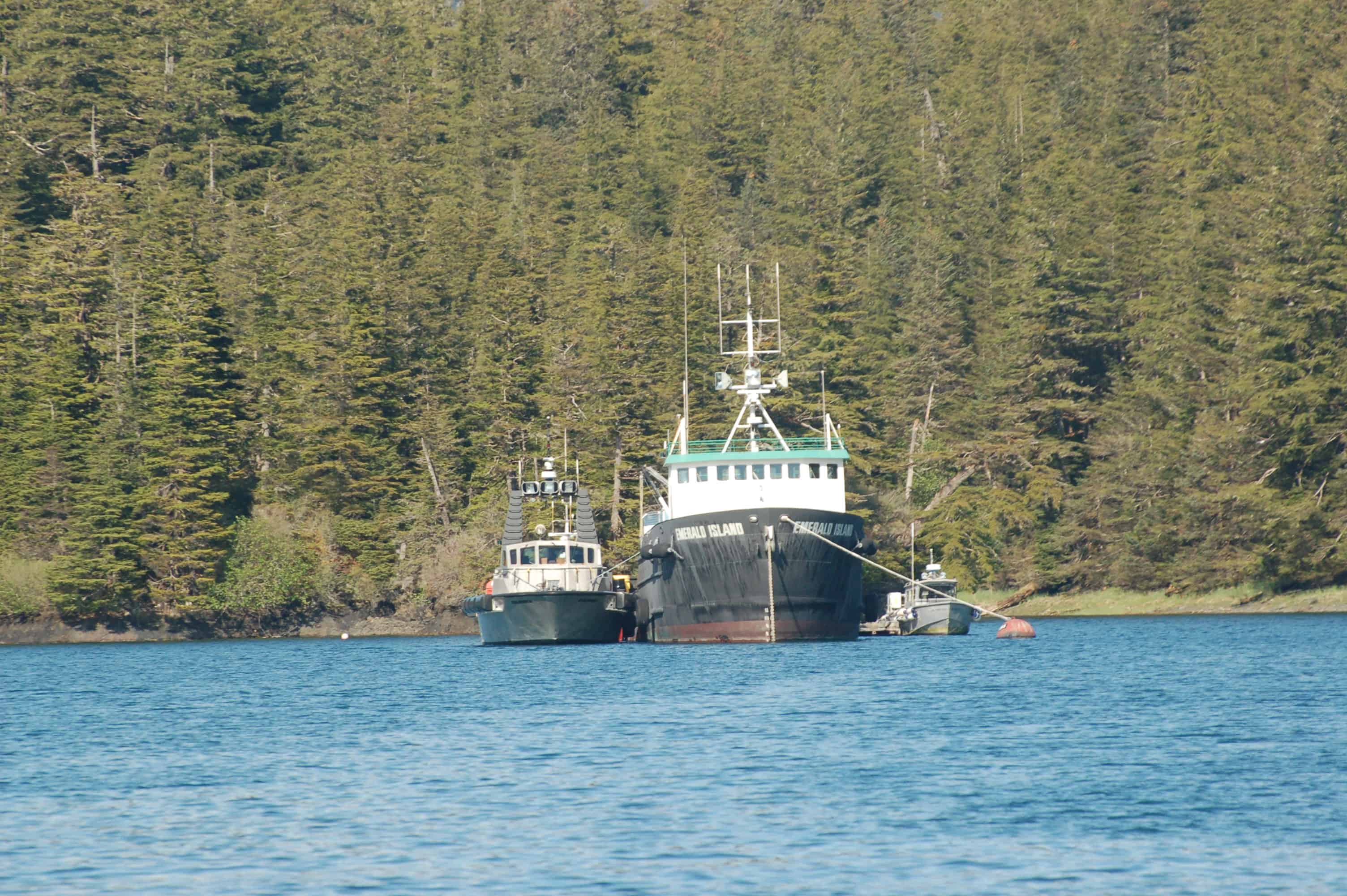 A pilot boat stationed in Prince William Sound