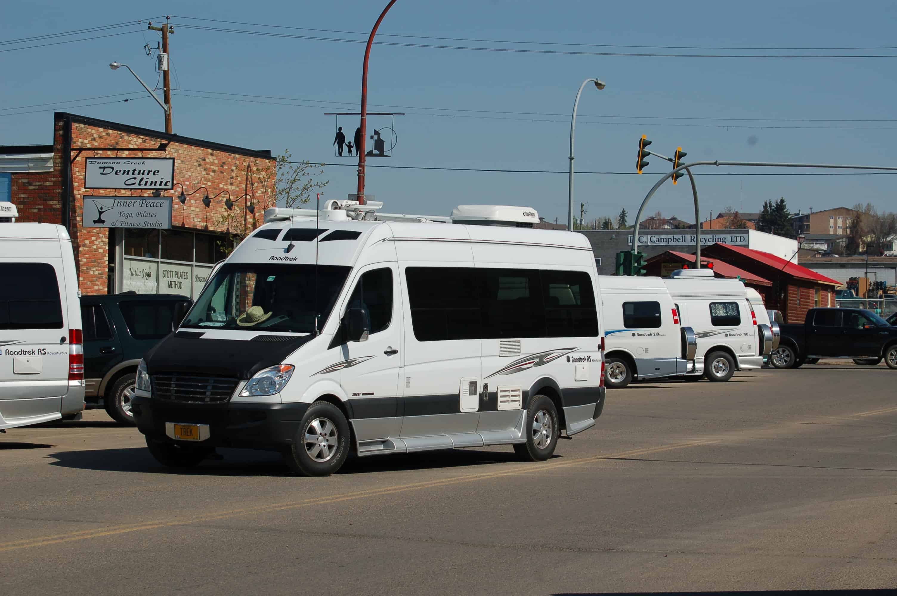 Roadtreks in downtown Dawson Creek
