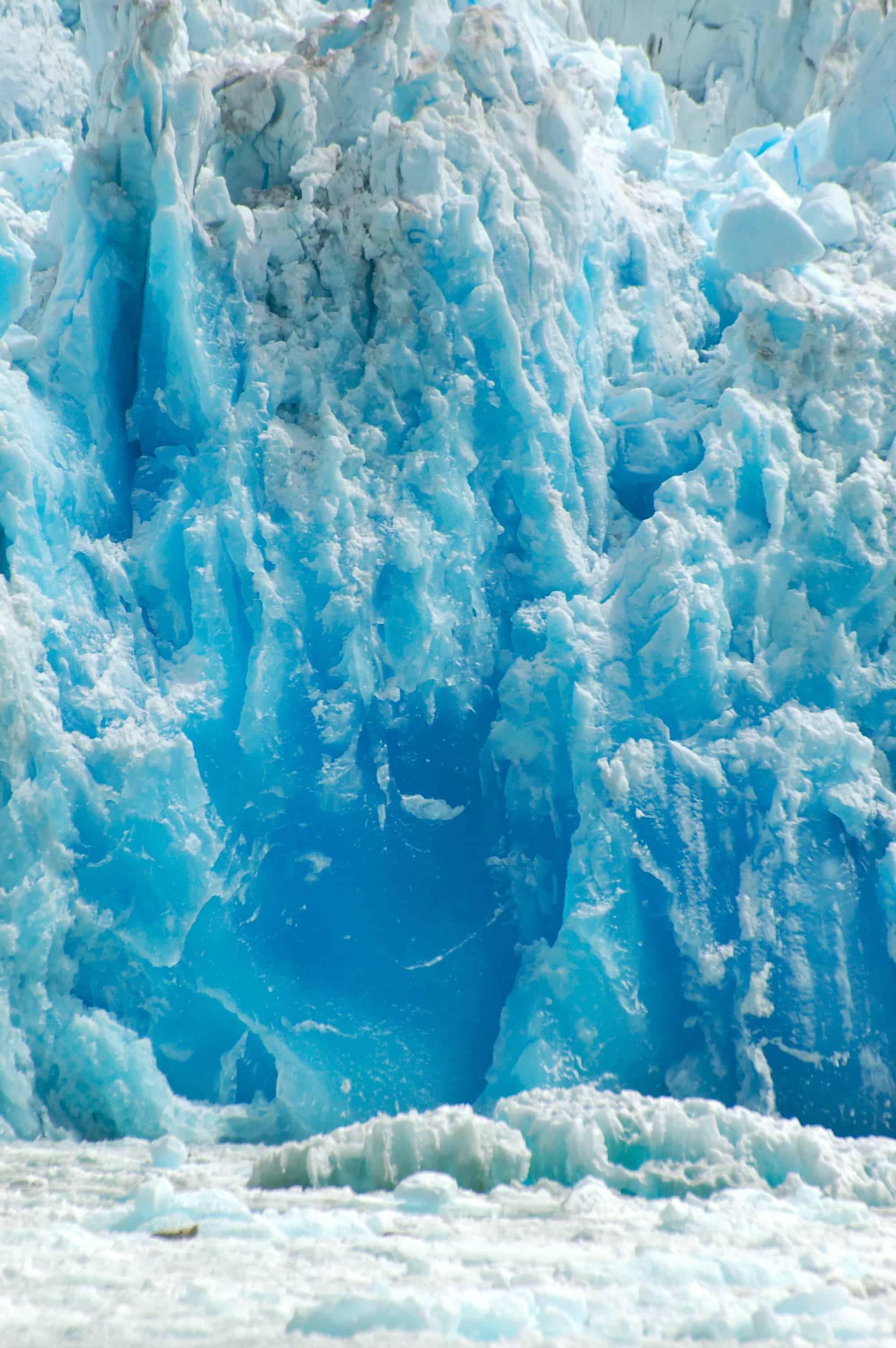 A close-up section of Sawyer Glacier