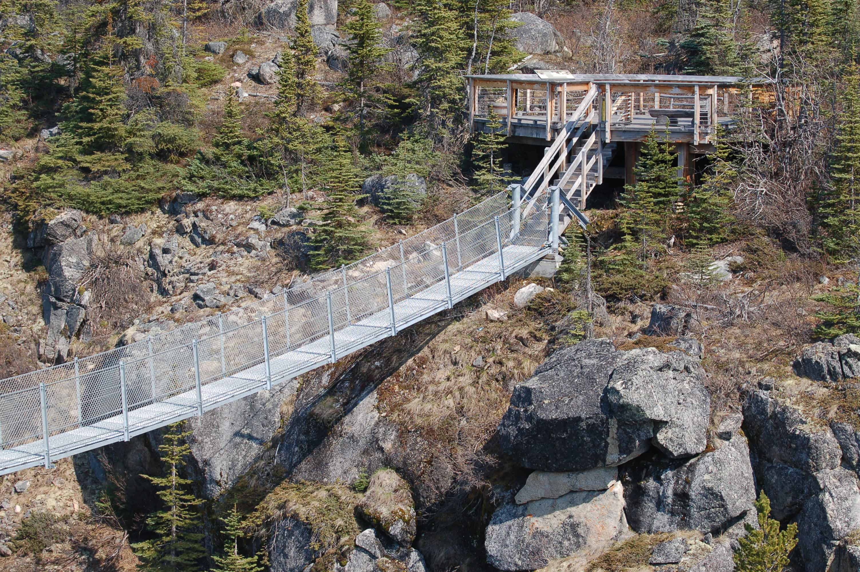 A suspension bridge above Skagway