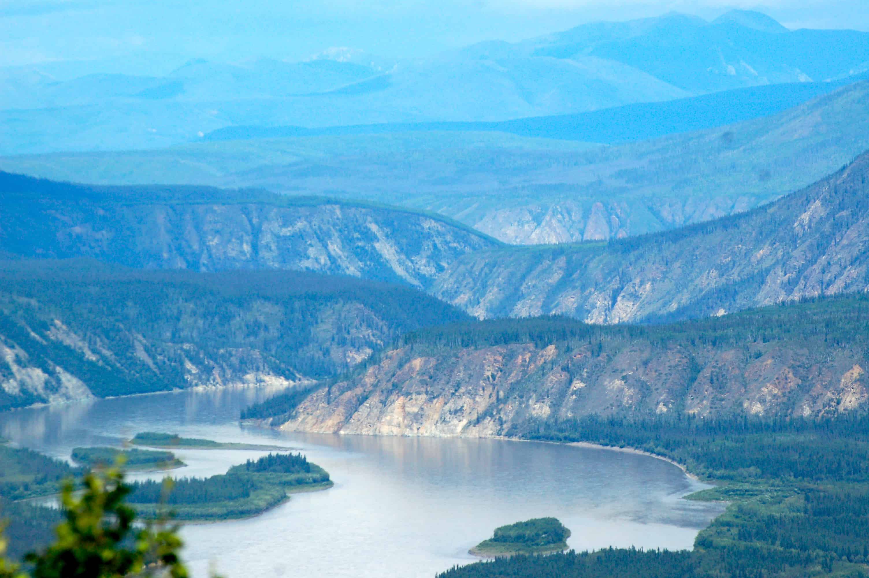 Looking out over Dawson City and the Yukon River
