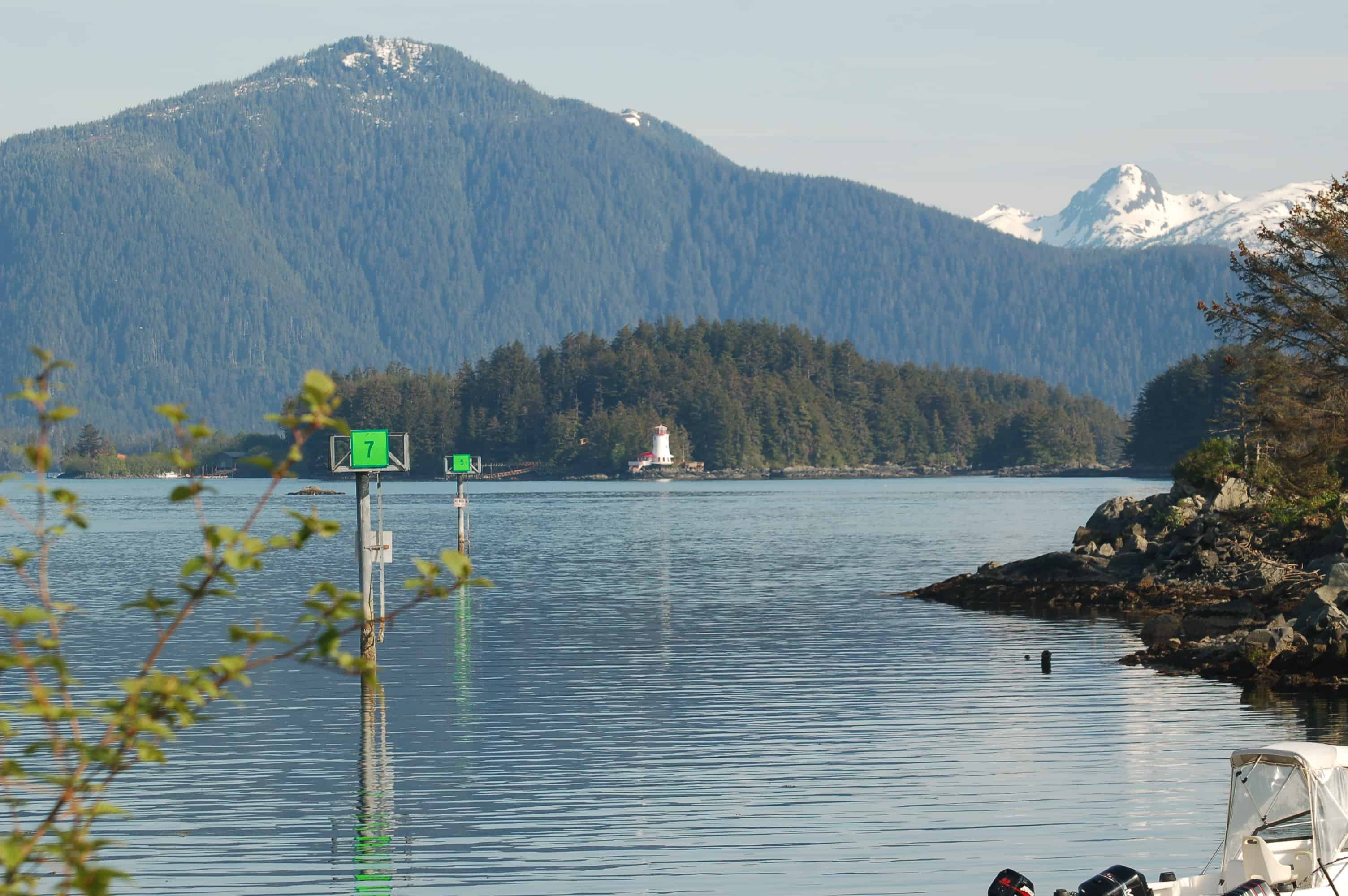 View from our RV spot at the Sitka harbor