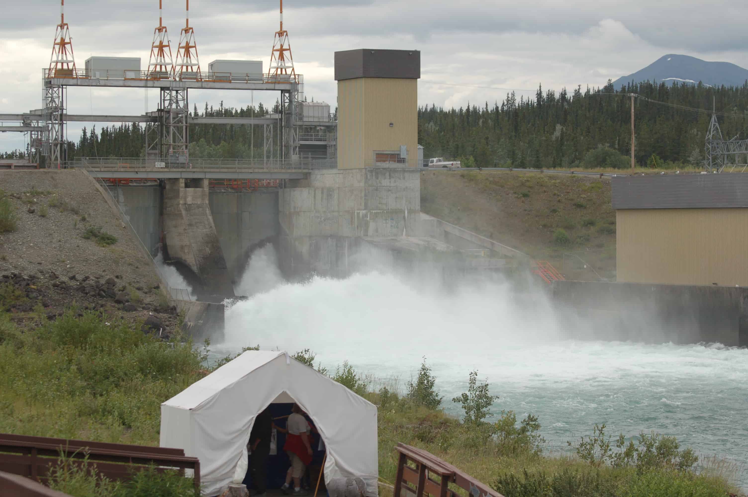 The Whitehorse Rapids dam on the Yukon River