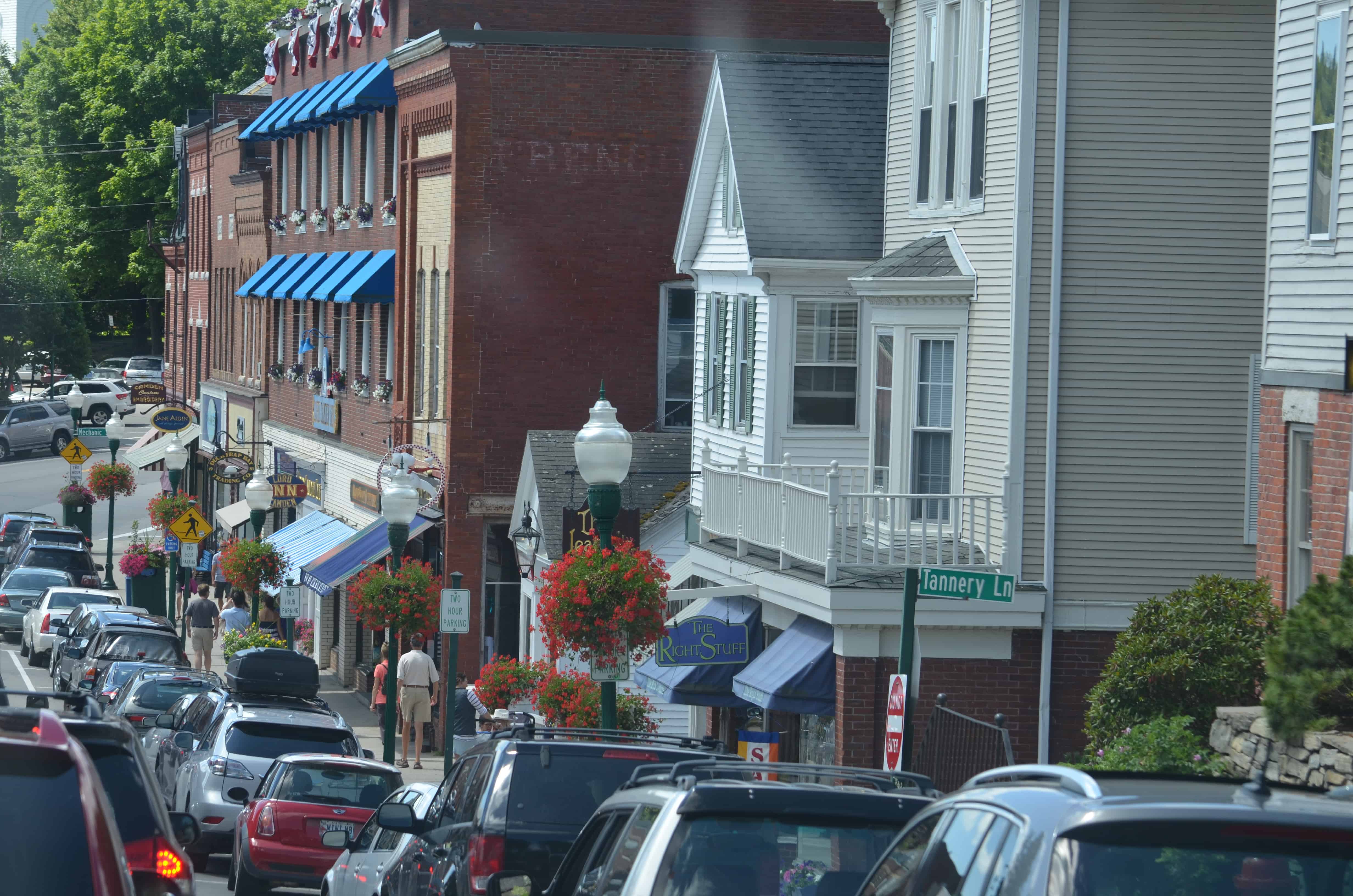 A street in downtown Bar Harbor