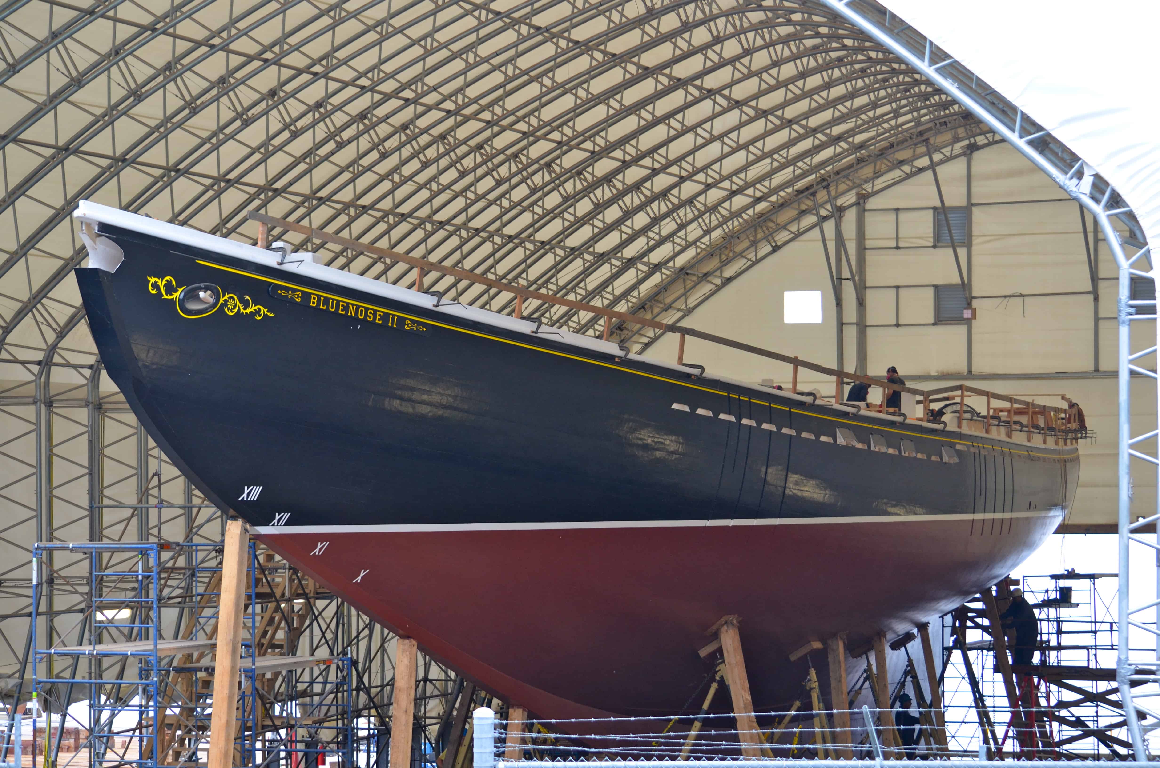 Bluenose II in dry dock