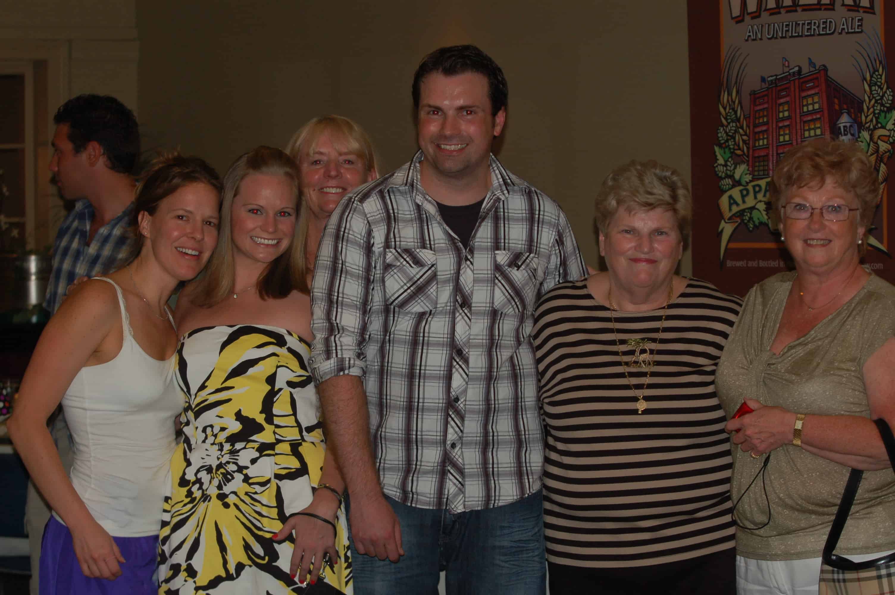 Right to left: Maureen, Rosellen, James, Janice, Kieran, and Mary