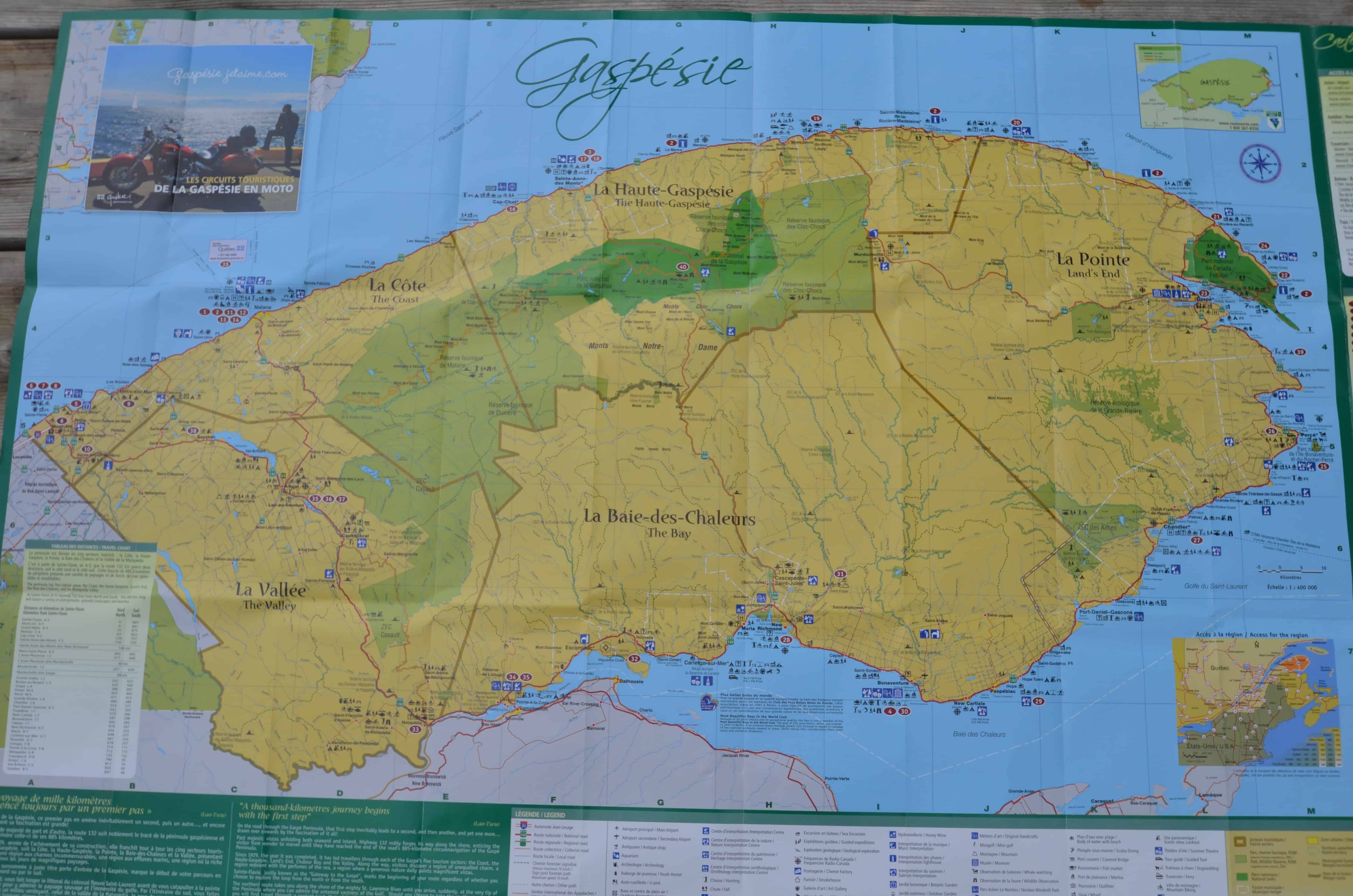 Map of Gaspé