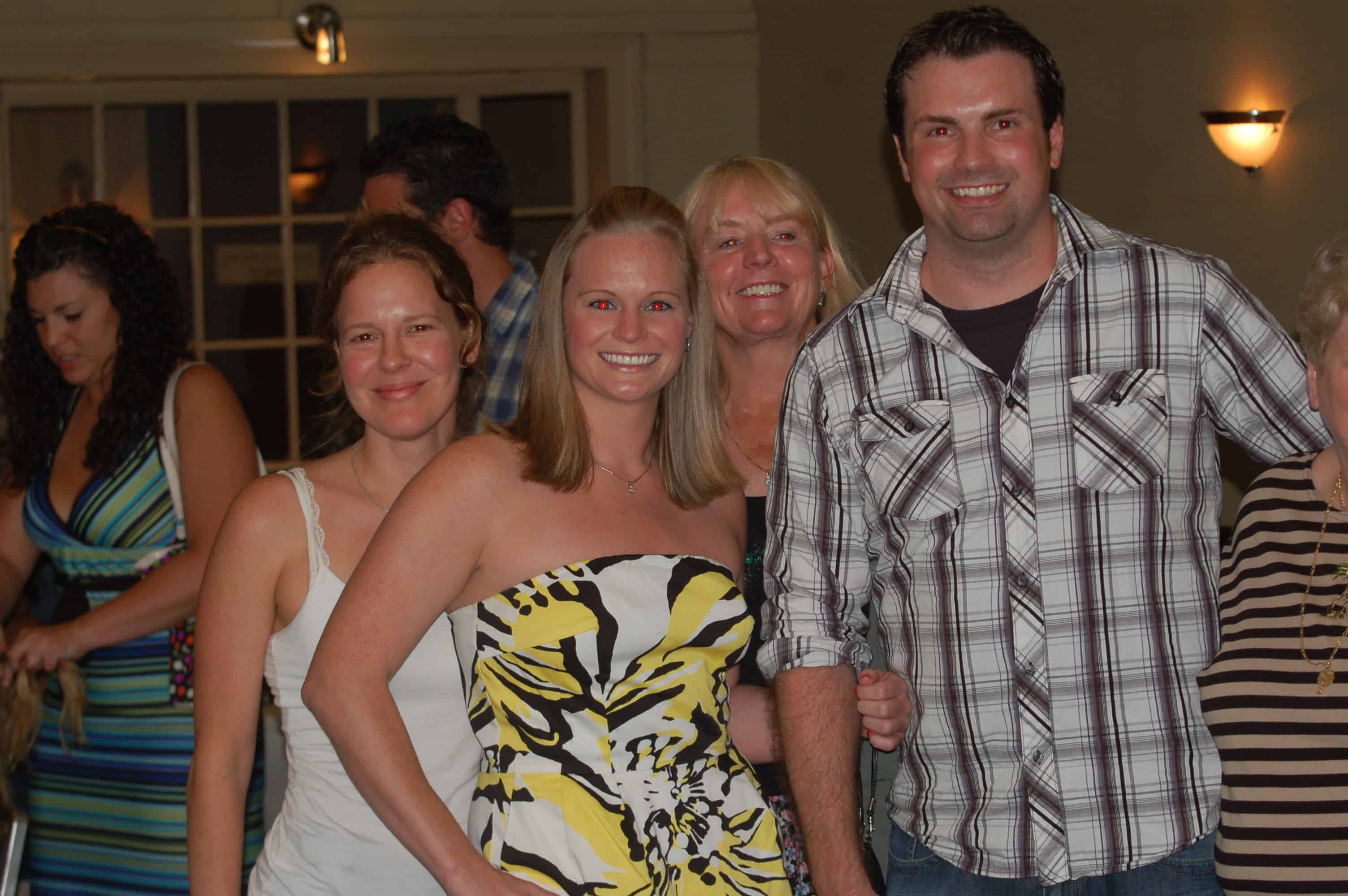 Rehearsal dinner with James, Mary, Kieran, and Janice
