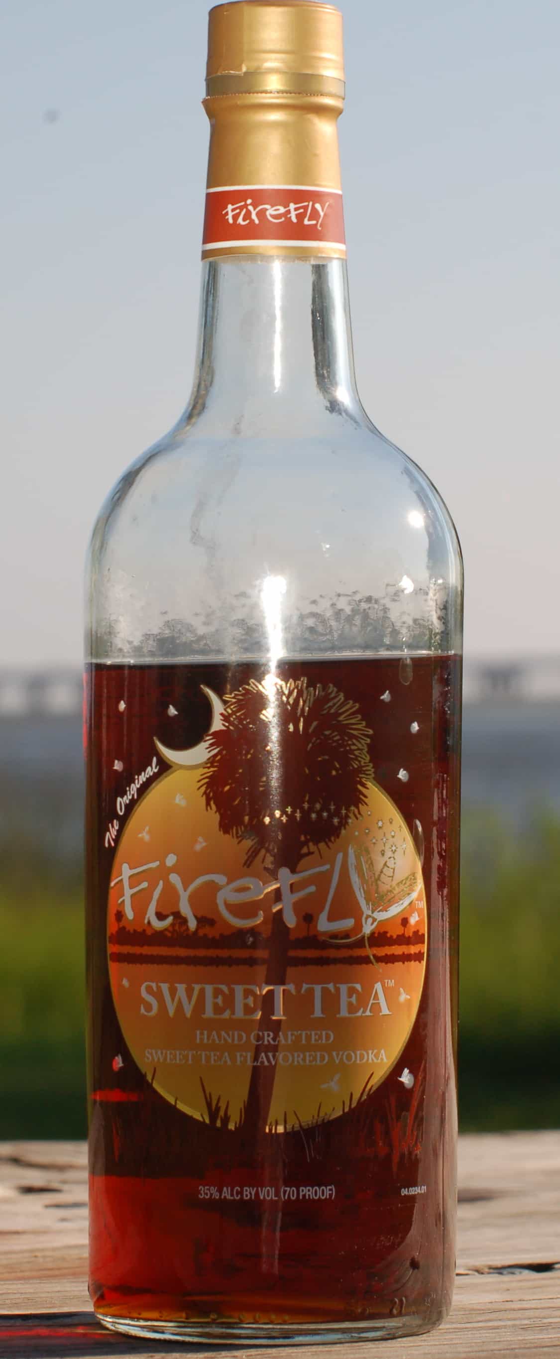A bottle of sweet tea vodka