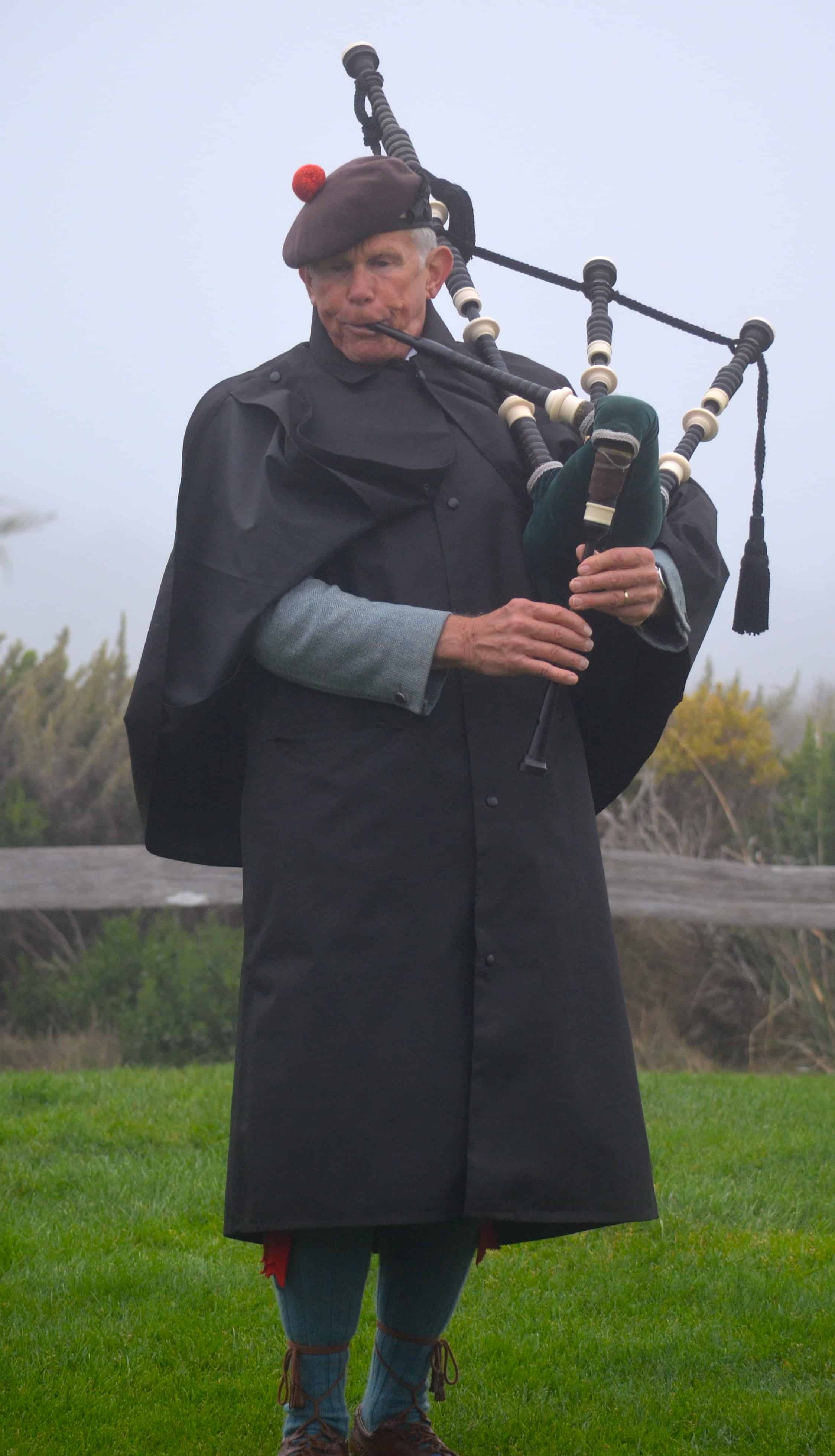 The piper, out of the fog