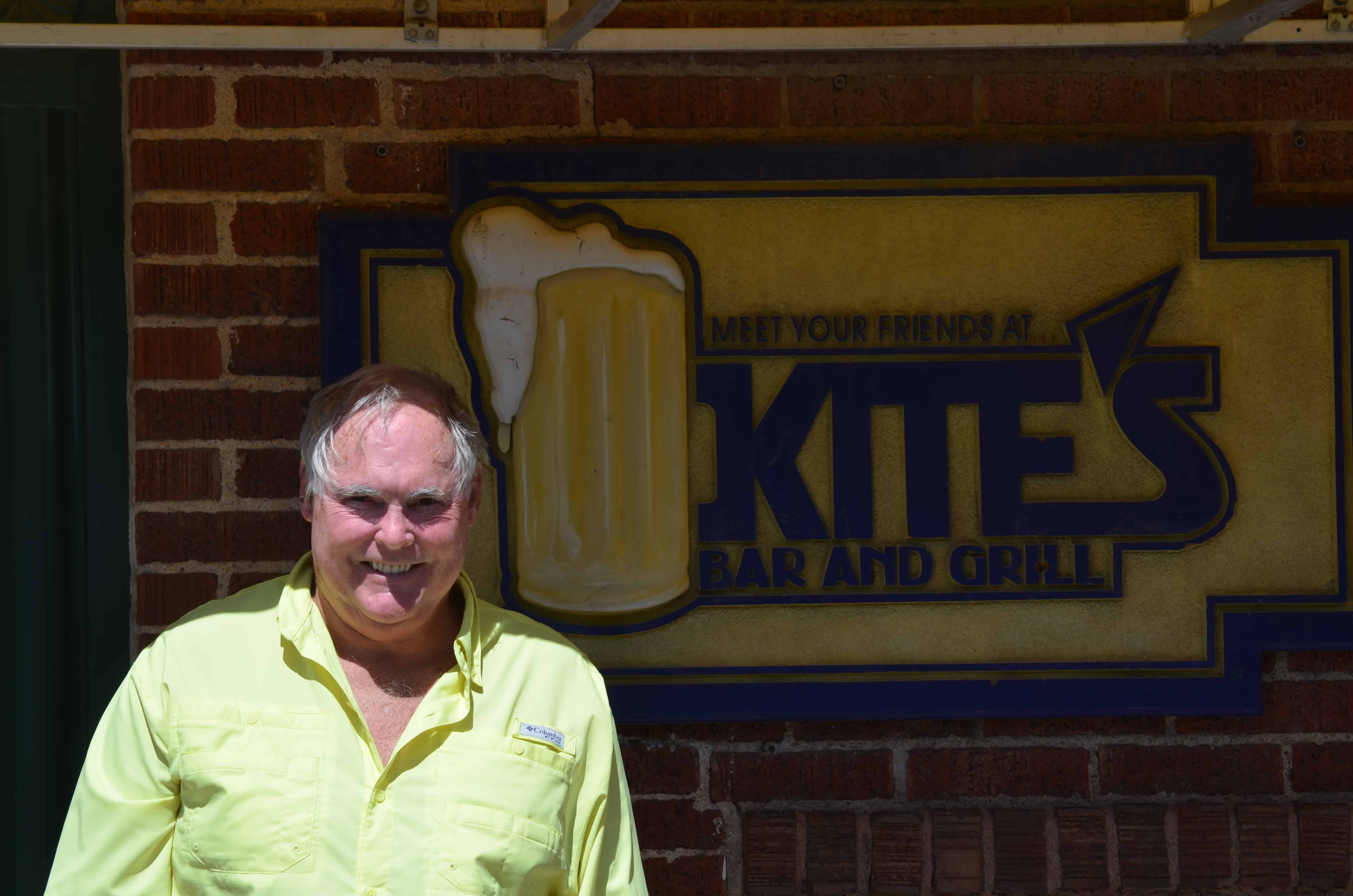 John outside Kite's in Aggieville