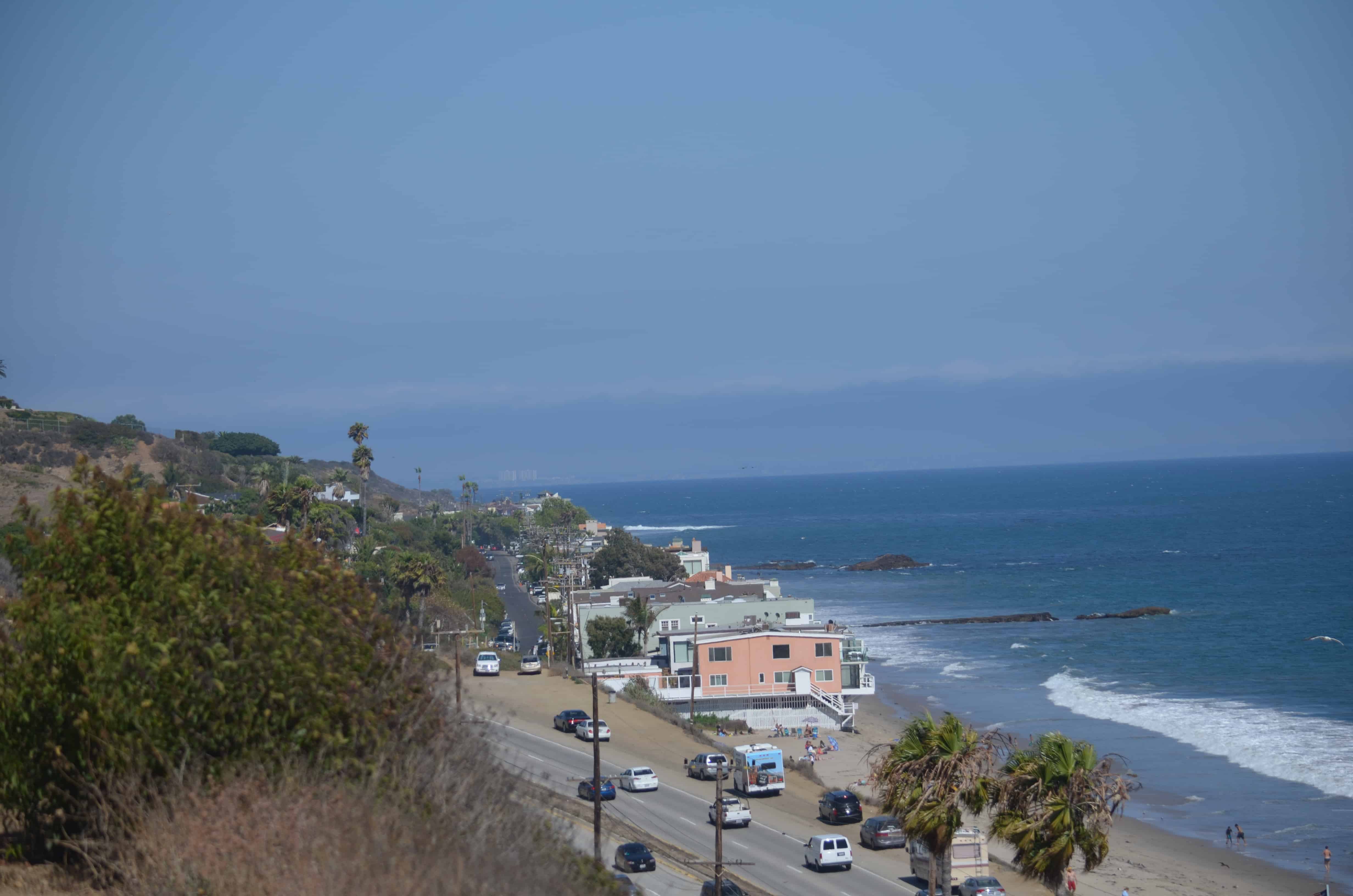 The view down over Malibu