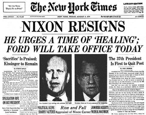 Nixon resigns