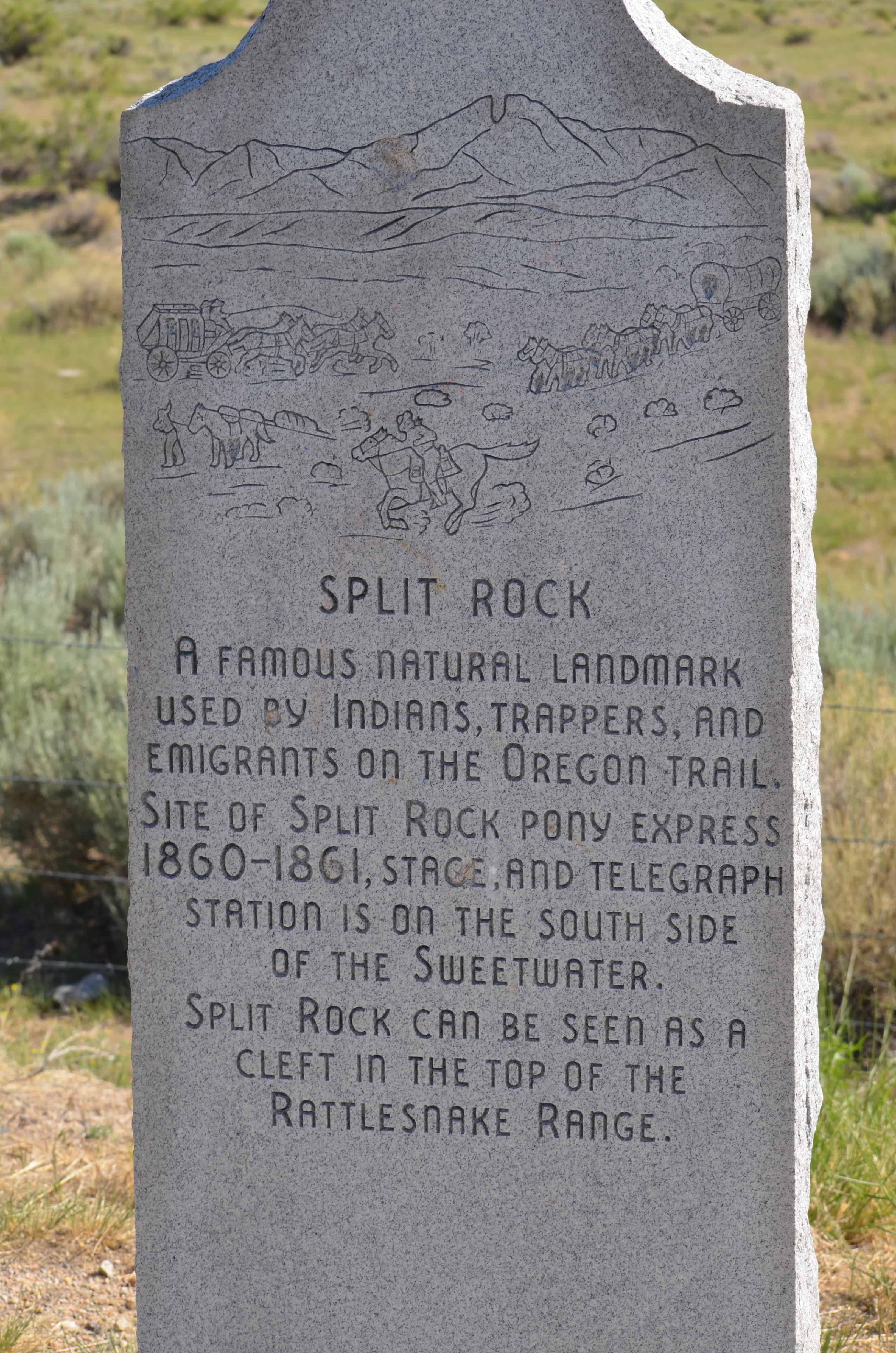 The Split Rock sign