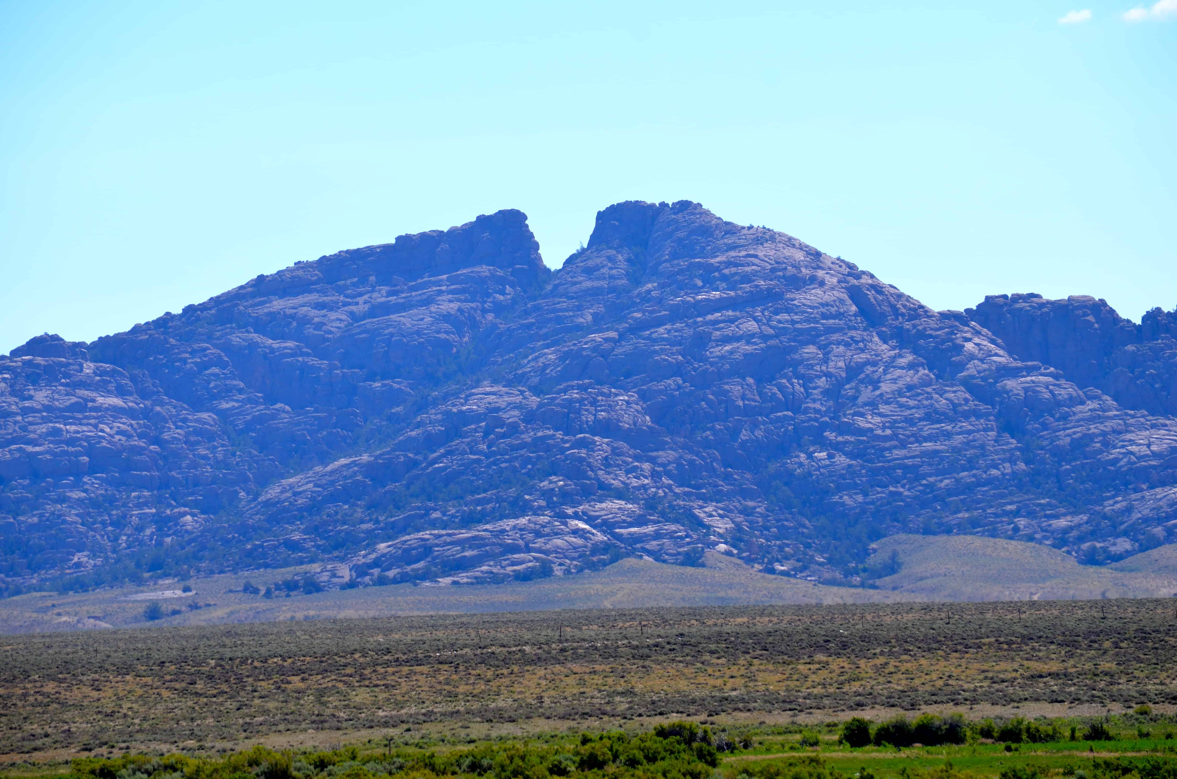 Split Rock itself, the notch visible for many miles to the wagon trains