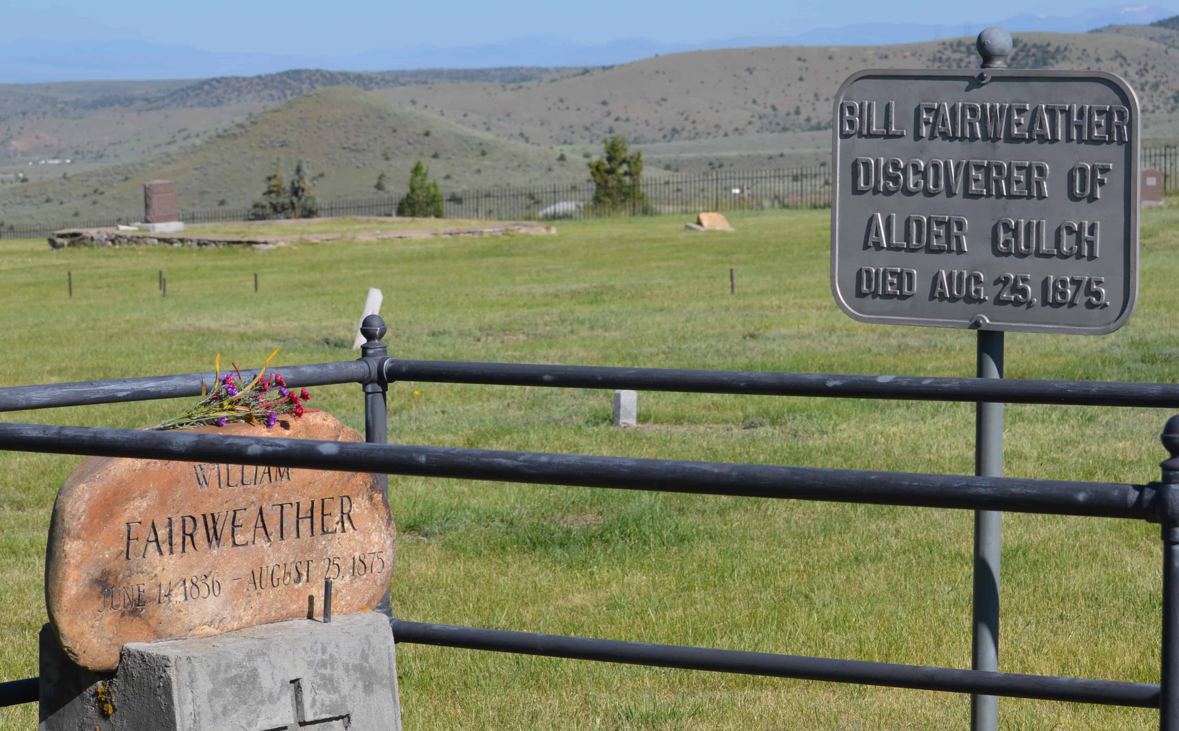 Bill Fairweather's grave on Boot Hill