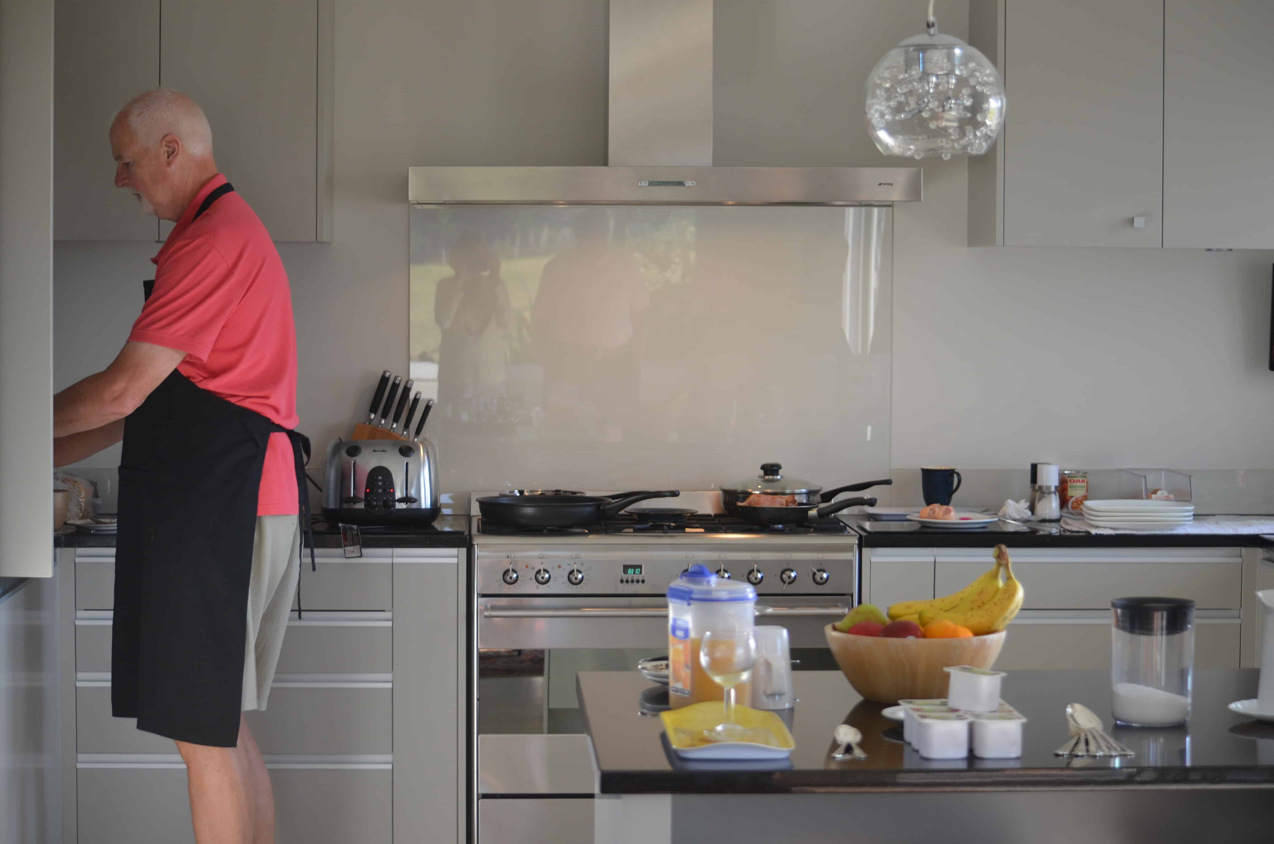 Mike at work in the kitchen