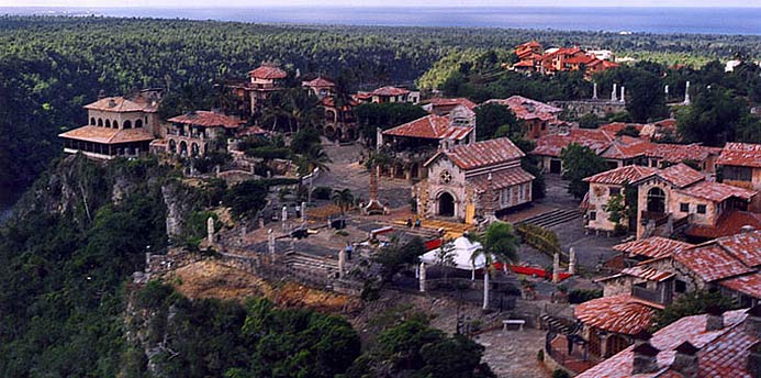 Aerial view of the Altos de Chavón village