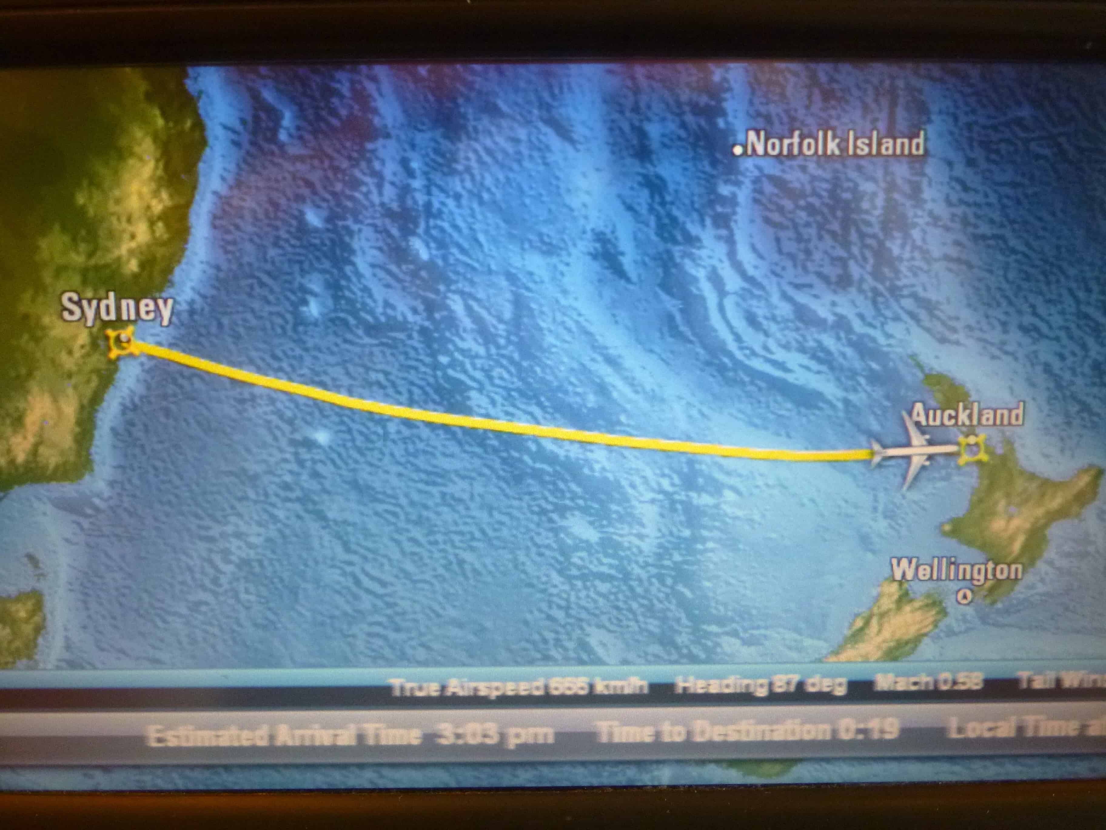 Flight to Auckland