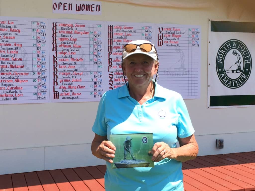Janice with her trophy at Pinehurst