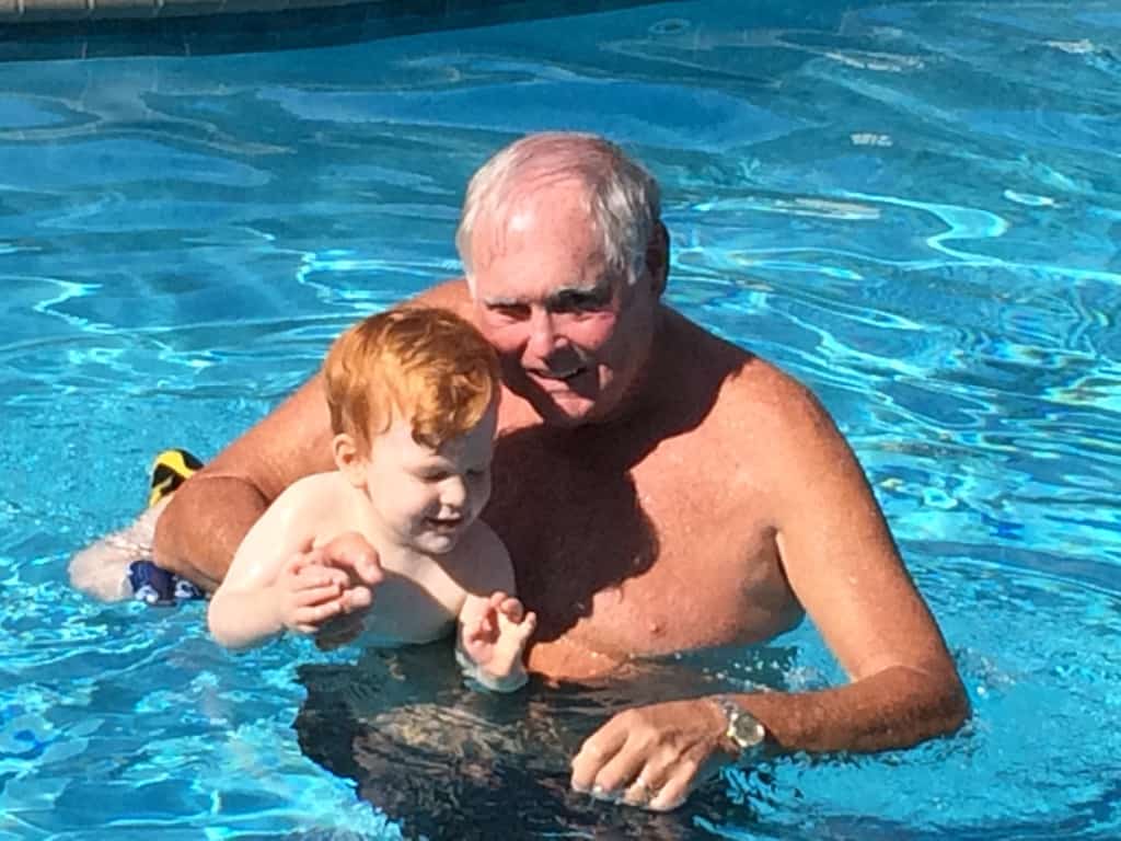John swimming with grandson Collin in Wind Gap